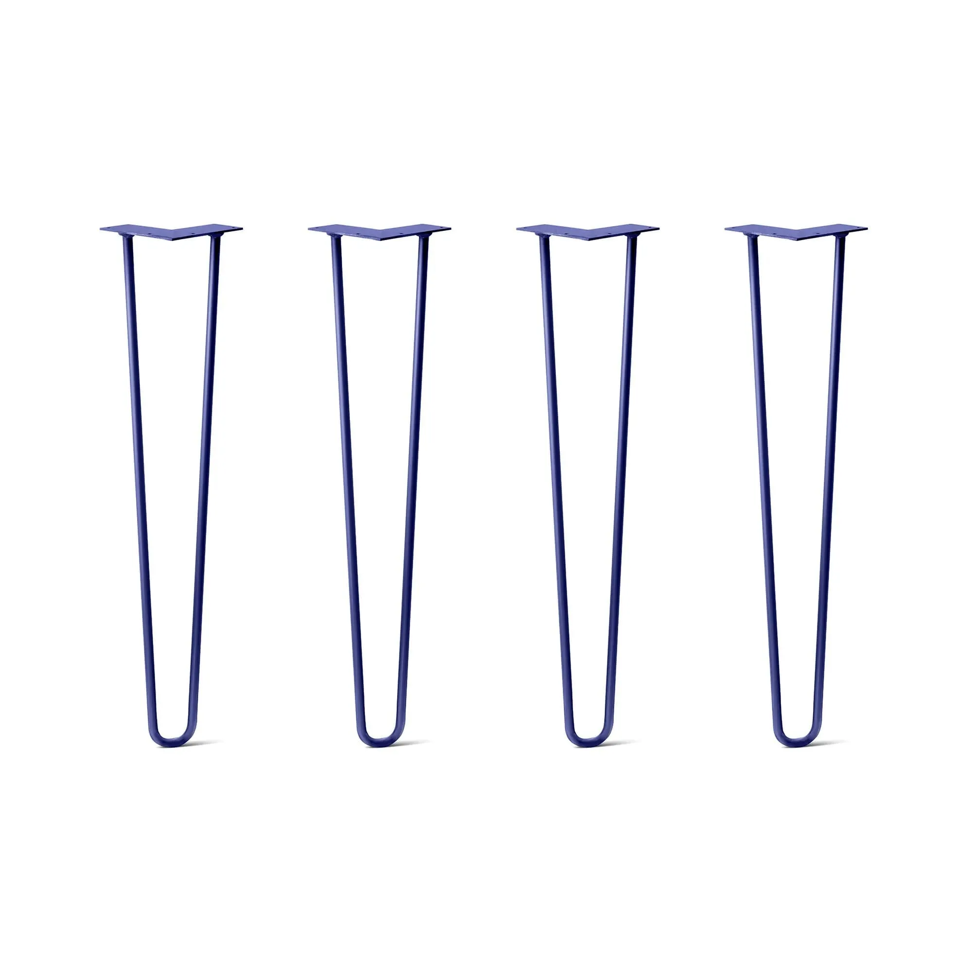 Hairpin Legs Set of 4, 2-Rod Design - Midnight Blue (Navy) Powder Coated Finish