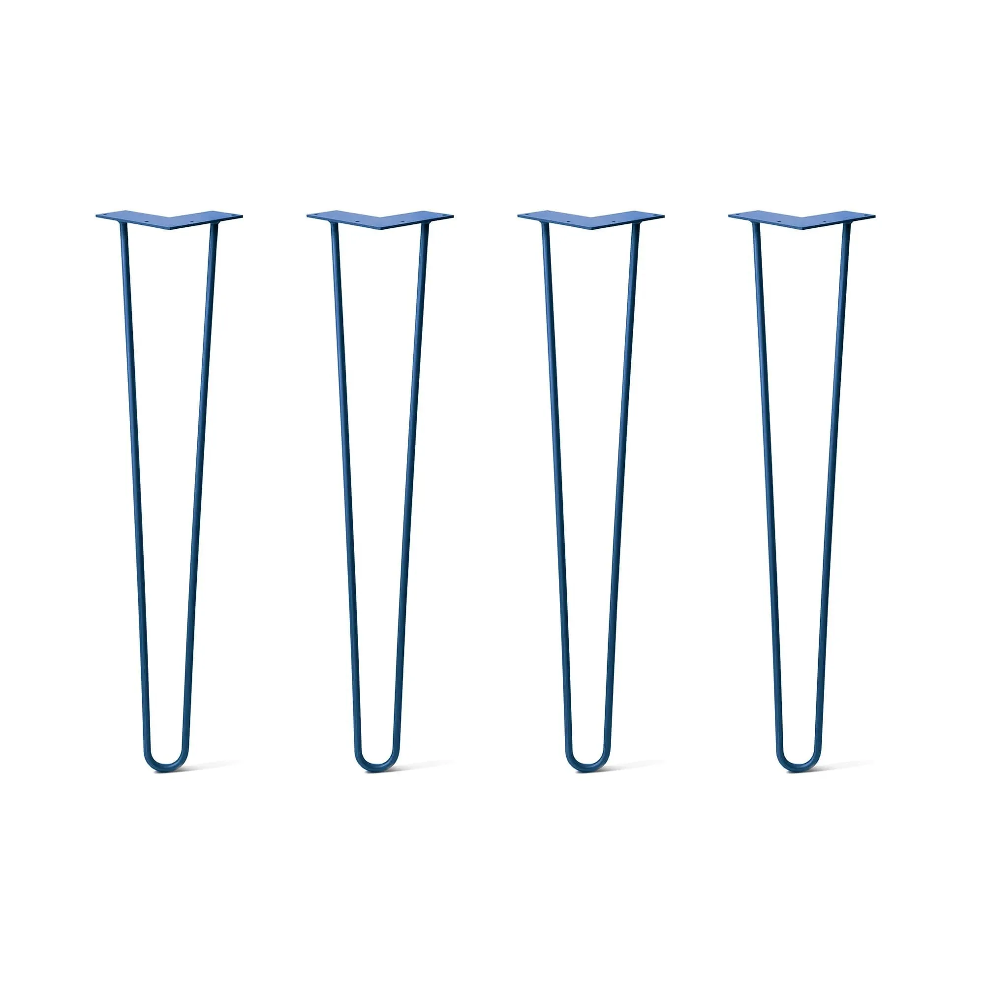 Hairpin Legs Set of 4, 2-Rod Design - Midnight Blue (Navy) Powder Coated Finish