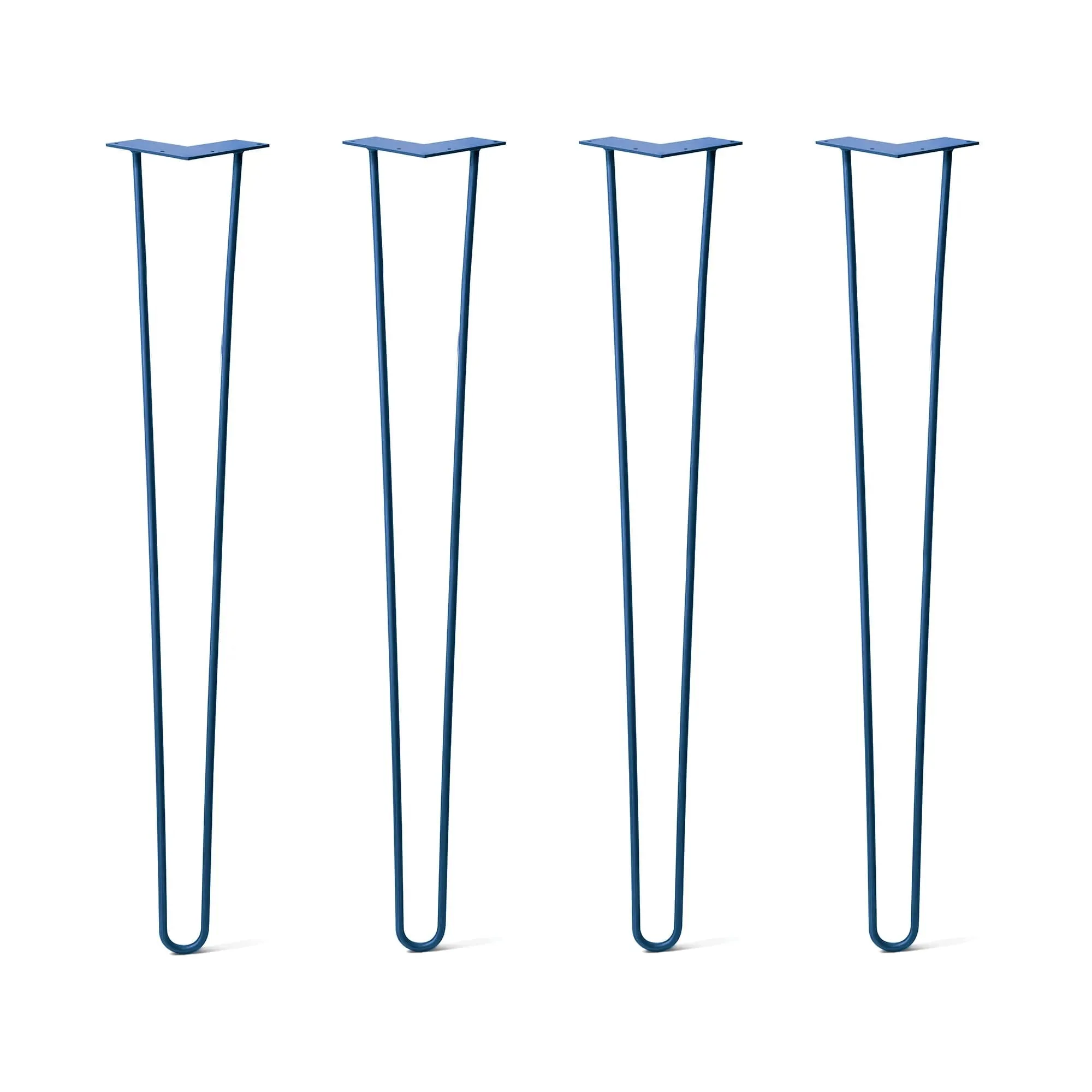 Hairpin Legs Set of 4, 2-Rod Design - Midnight Blue (Navy) Powder Coated Finish