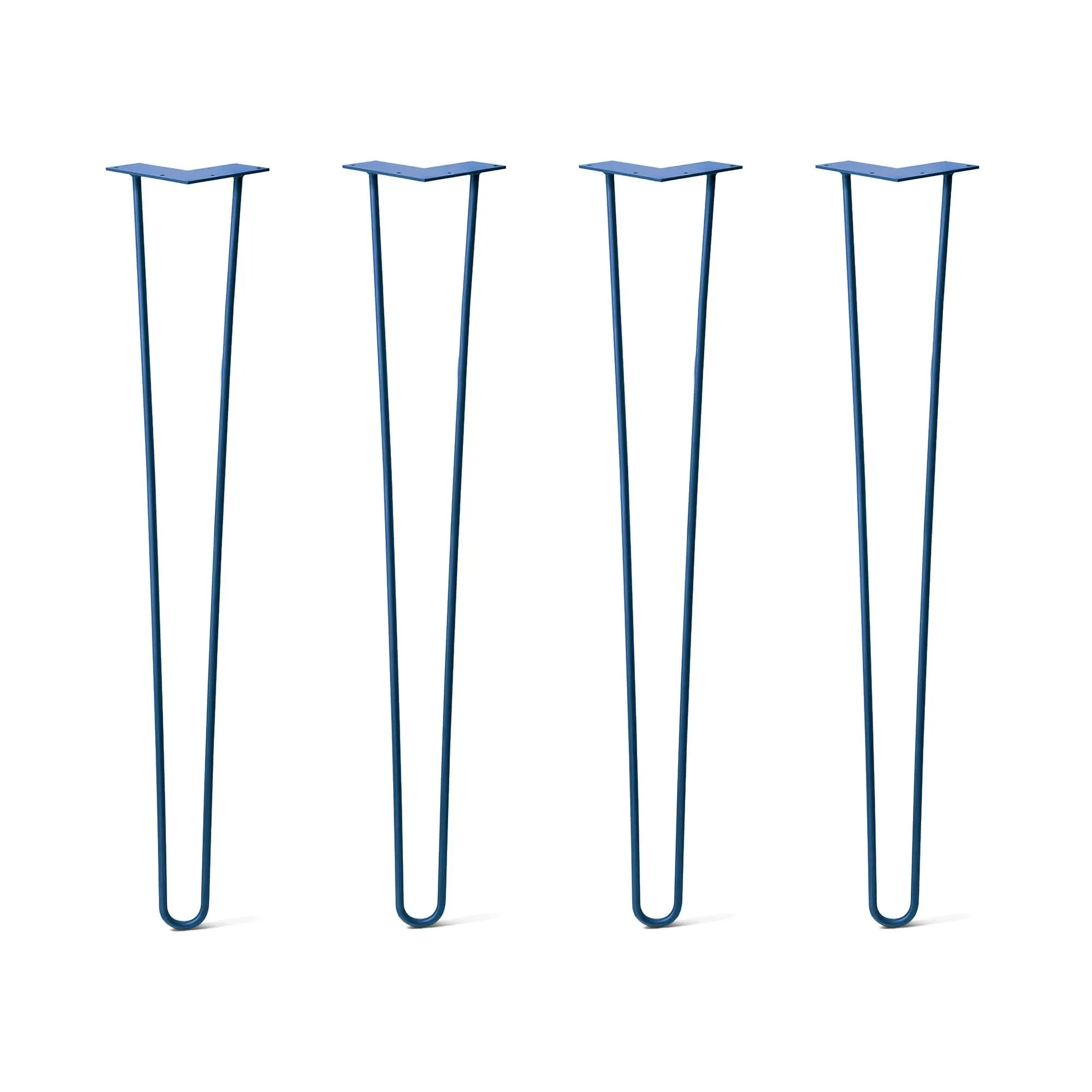 Hairpin Legs Set of 4, 2-Rod Design - Midnight Blue (Navy) Powder Coated Finish