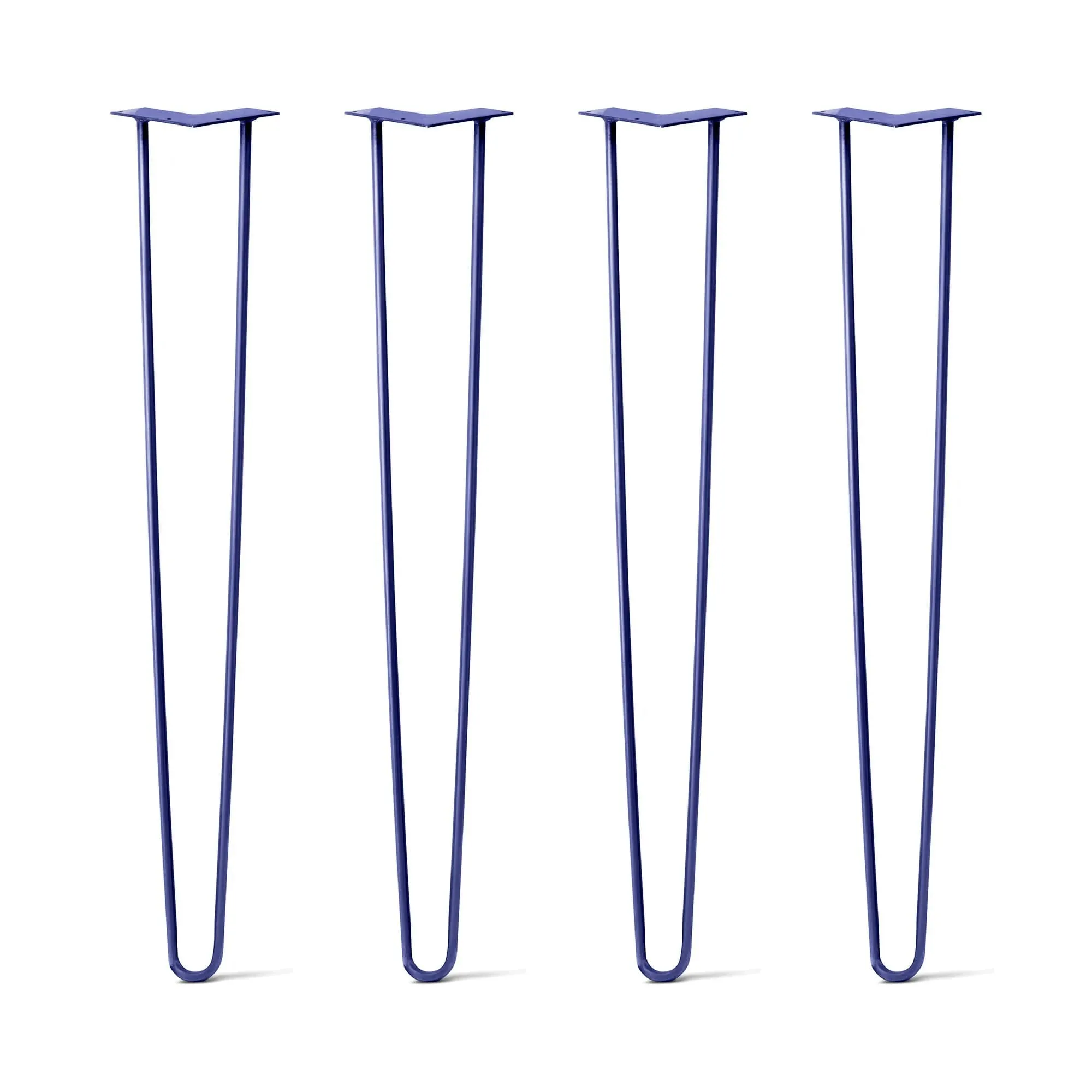 Hairpin Legs Set of 4, 2-Rod Design - Midnight Blue (Navy) Powder Coated Finish