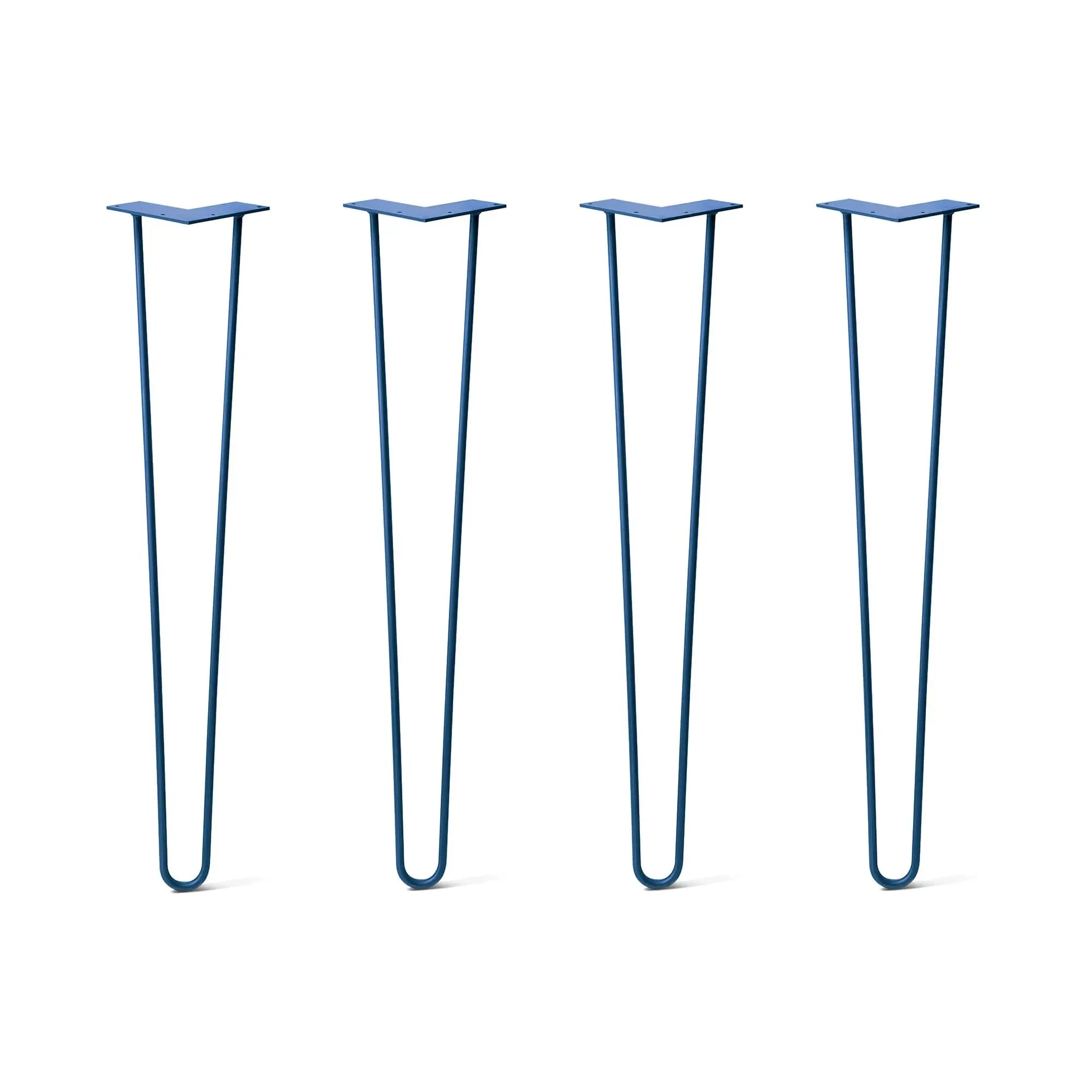 Hairpin Legs Set of 4, 2-Rod Design - Midnight Blue (Navy) Powder Coated Finish