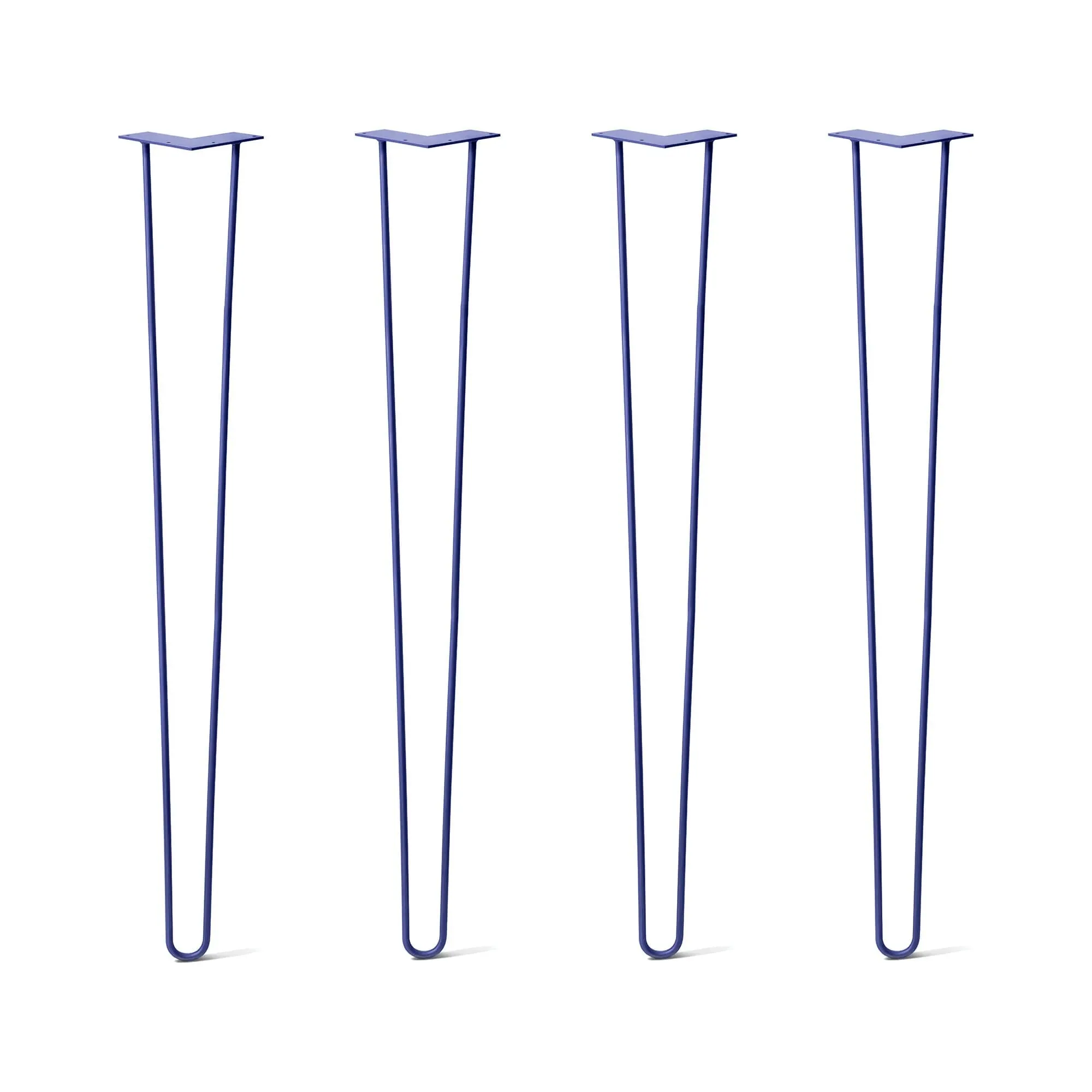 Hairpin Legs Set of 4, 2-Rod Design - Midnight Blue (Navy) Powder Coated Finish