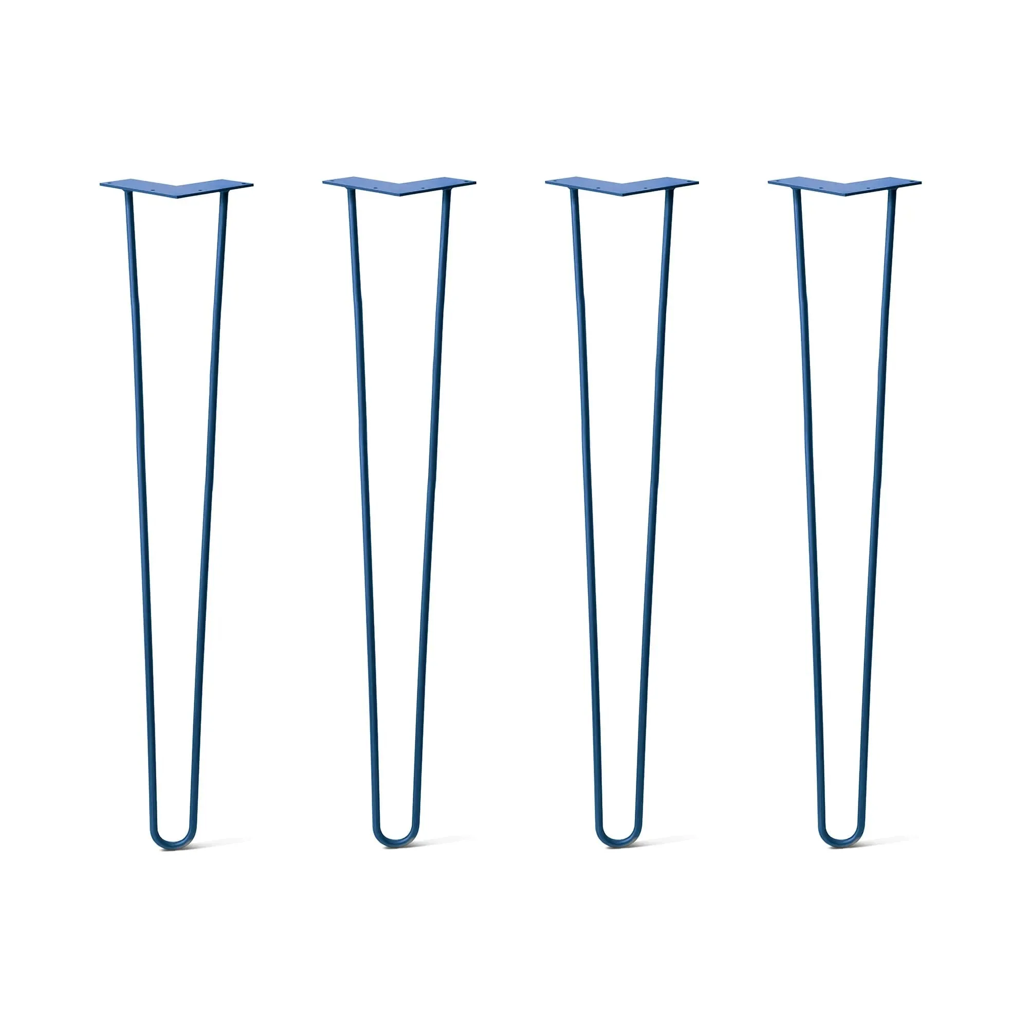 Hairpin Legs Set of 4, 2-Rod Design - Midnight Blue (Navy) Powder Coated Finish