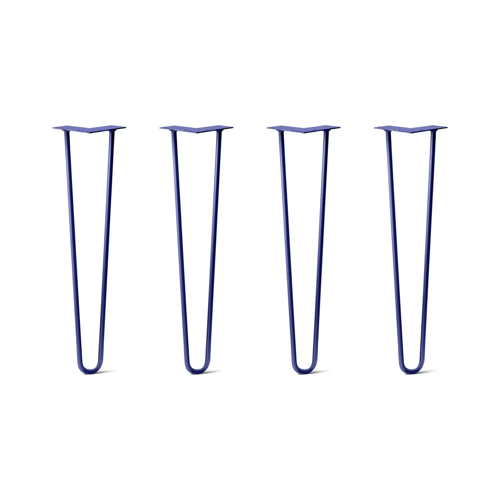 Hairpin Legs Set of 4, 2-Rod Design - Midnight Blue (Navy) Powder Coated Finish