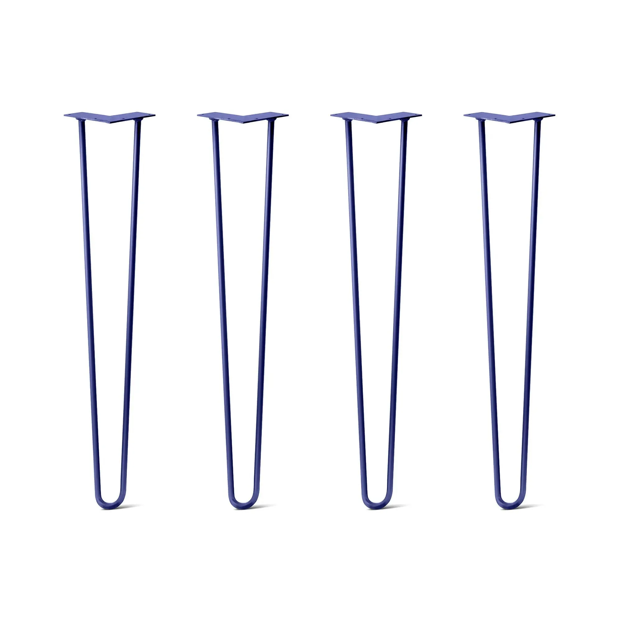 Hairpin Legs Set of 4, 2-Rod Design - Midnight Blue (Navy) Powder Coated Finish