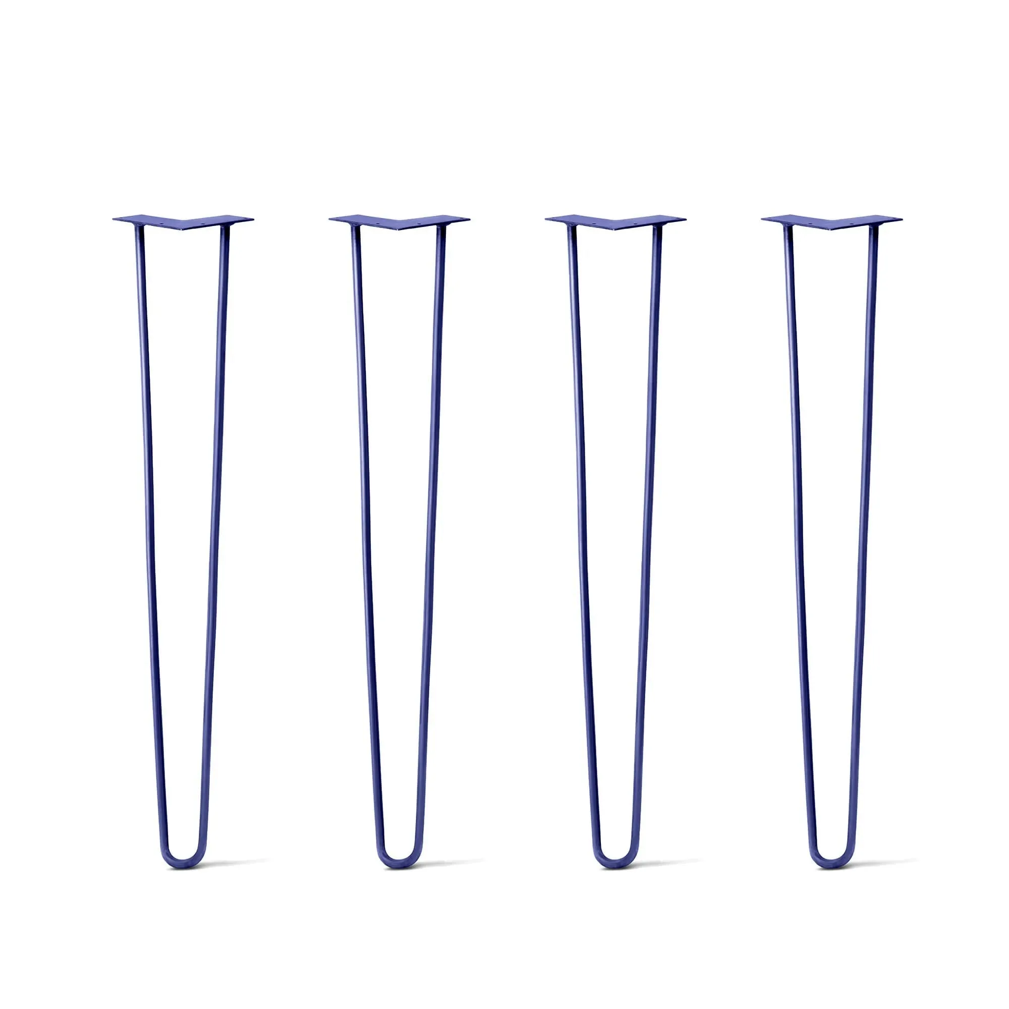 Hairpin Legs Set of 4, 2-Rod Design - Midnight Blue (Navy) Powder Coated Finish