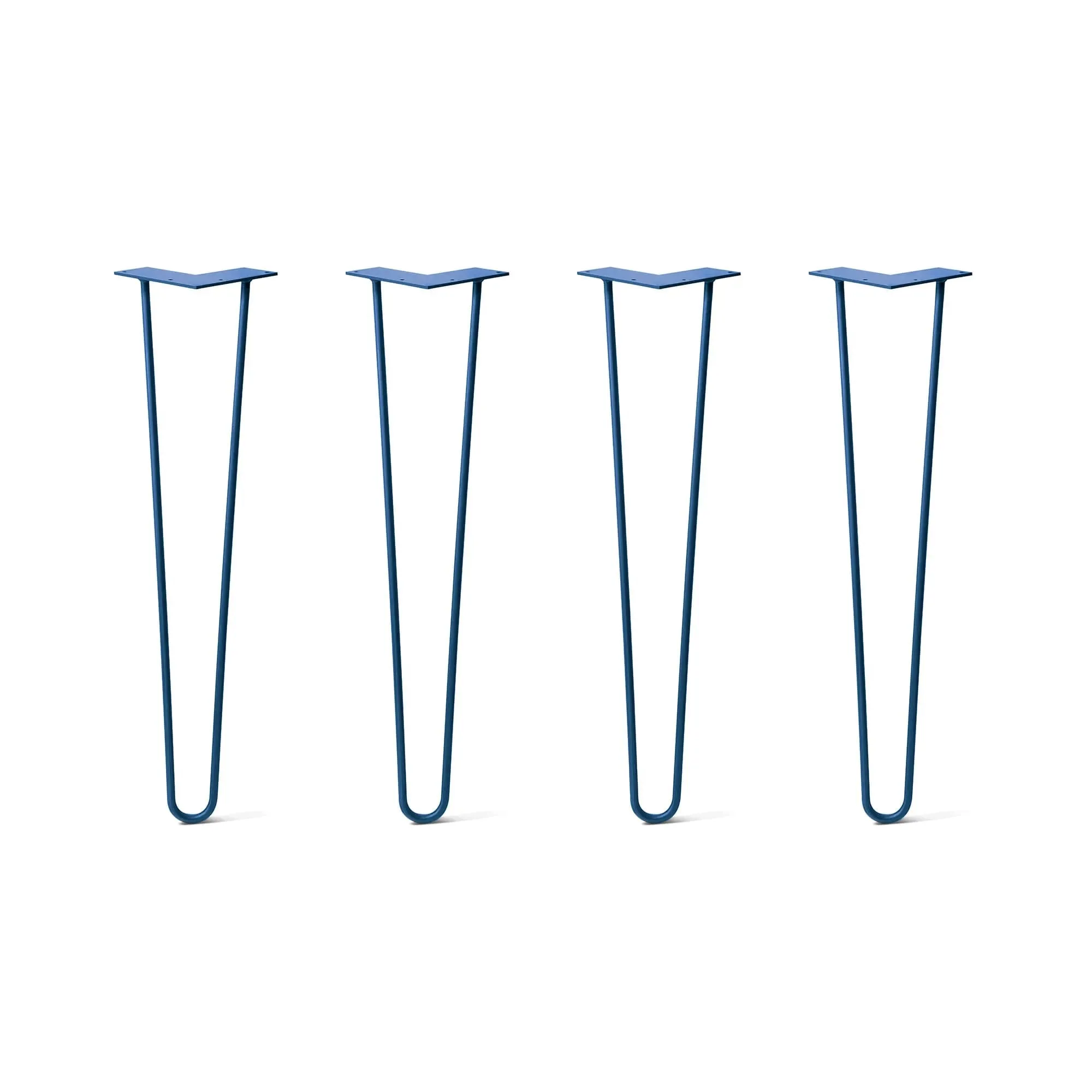 Hairpin Legs Set of 4, 2-Rod Design - Midnight Blue (Navy) Powder Coated Finish