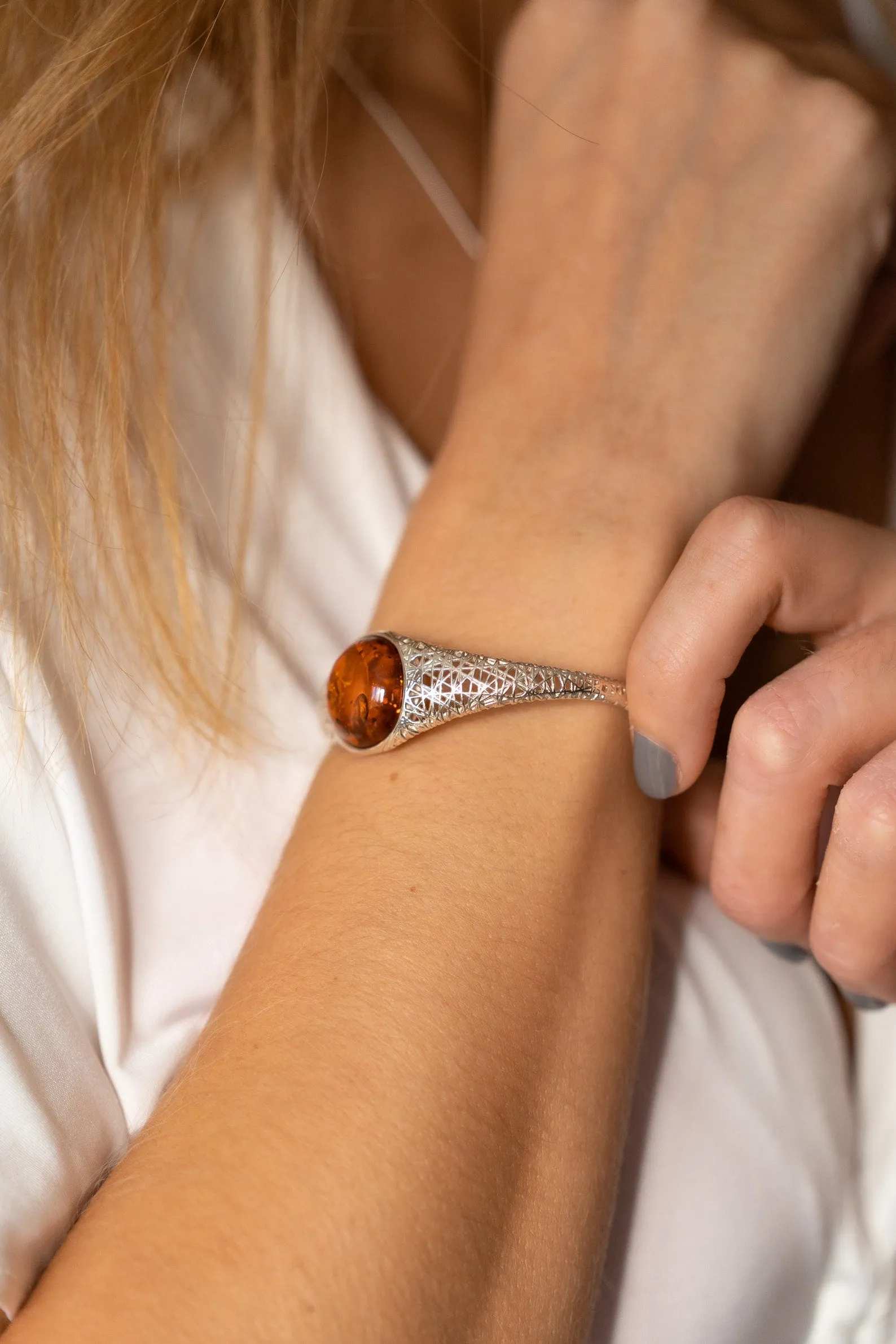 Handmade Modern Amber Arm Cuff