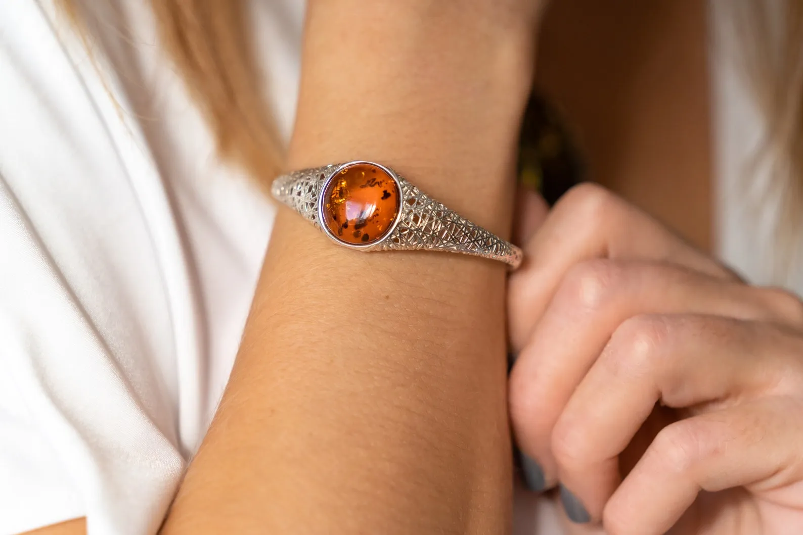 Handmade Modern Amber Arm Cuff