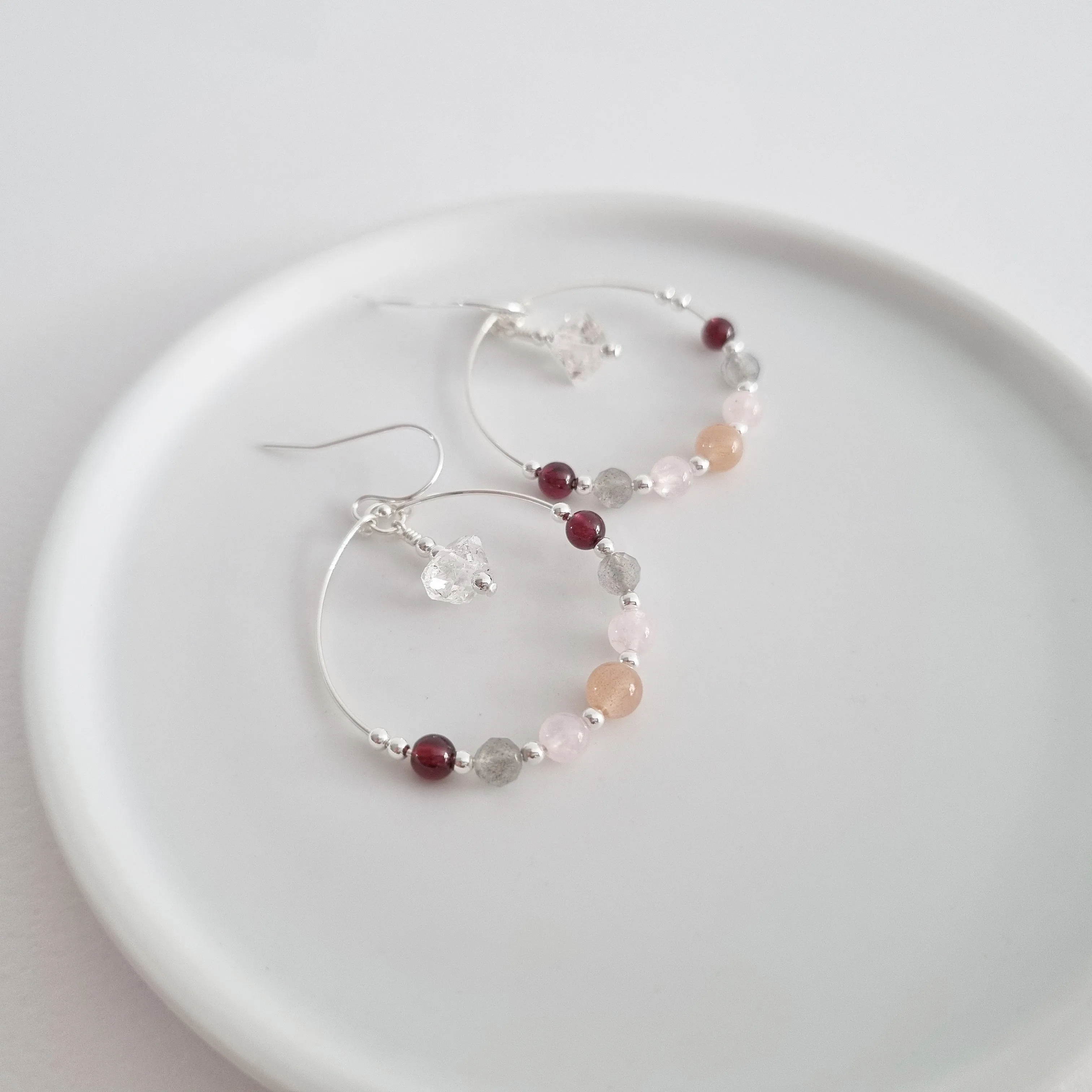 Hanna Hoop Earrings / Multi-stones