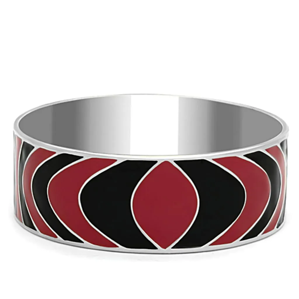 High polished (no plating) Stainless Steel Bangle with Epoxy in Multi Color for Women Style TK293