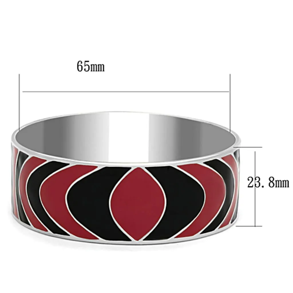 High polished (no plating) Stainless Steel Bangle with Epoxy in Multi Color for Women Style TK293