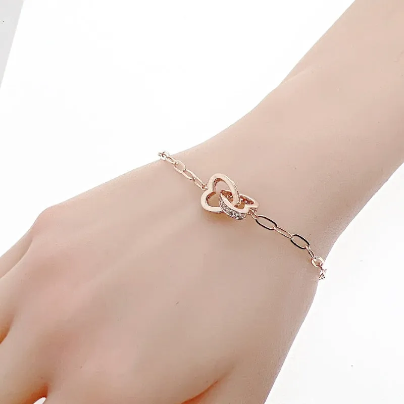 Interlocking Heart Cubic Zirconia Bracelet