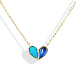 Jumbo Sweetheart Necklace Turquoise & Blue Sapphire