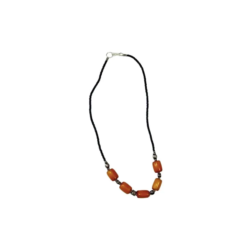 Kenyan Beaded Choker Tan Amber Kenya