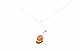 Large Amber Music Note Pendant