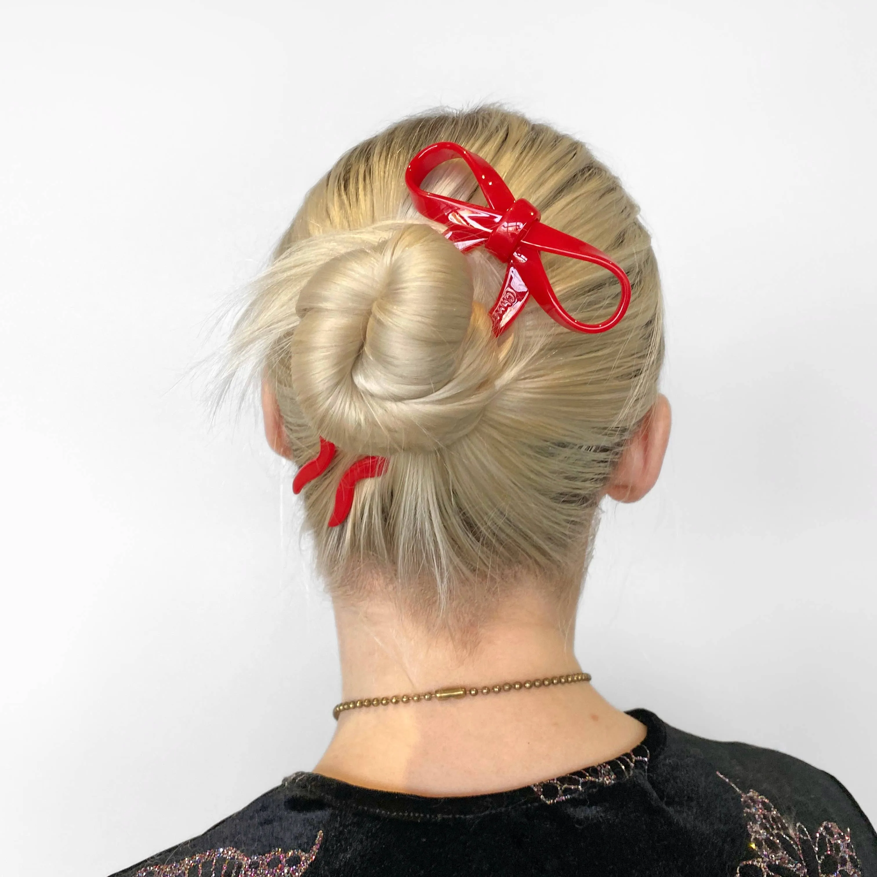 Large Bow Hairpin (Cherry)