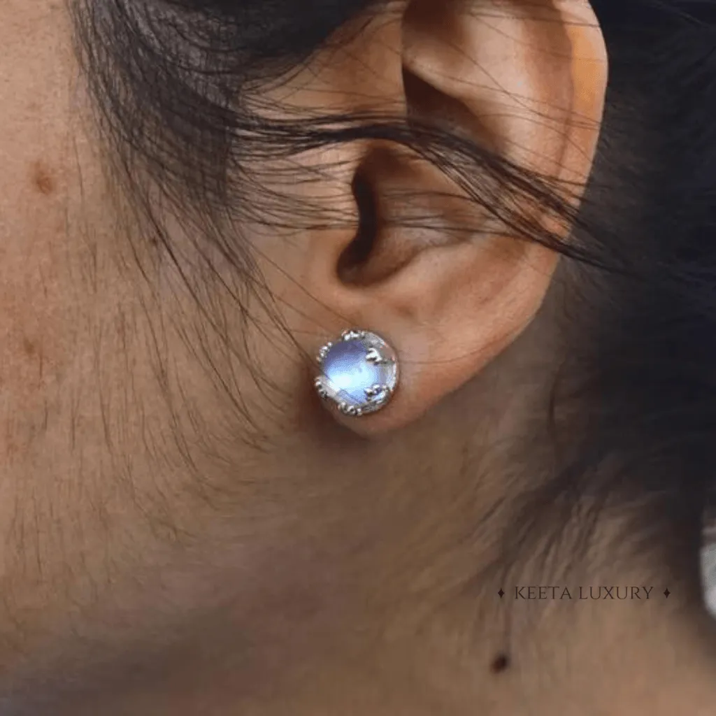 Leafy -  Moonstone Studs