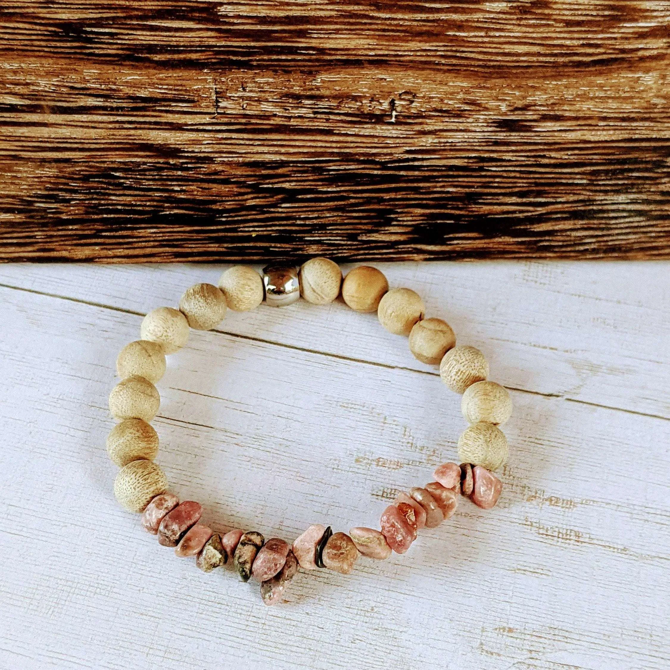 Leopardskin Jasper Gemstone Chip Diffuser Bracelet- Good Luck Bracelet