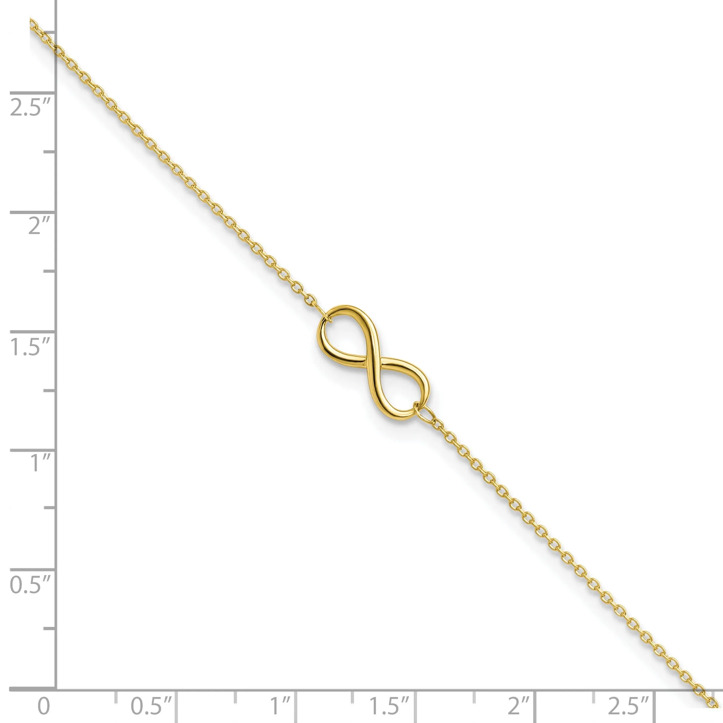 Leslie 10k Yellow Gold Polished Infinity Anklet