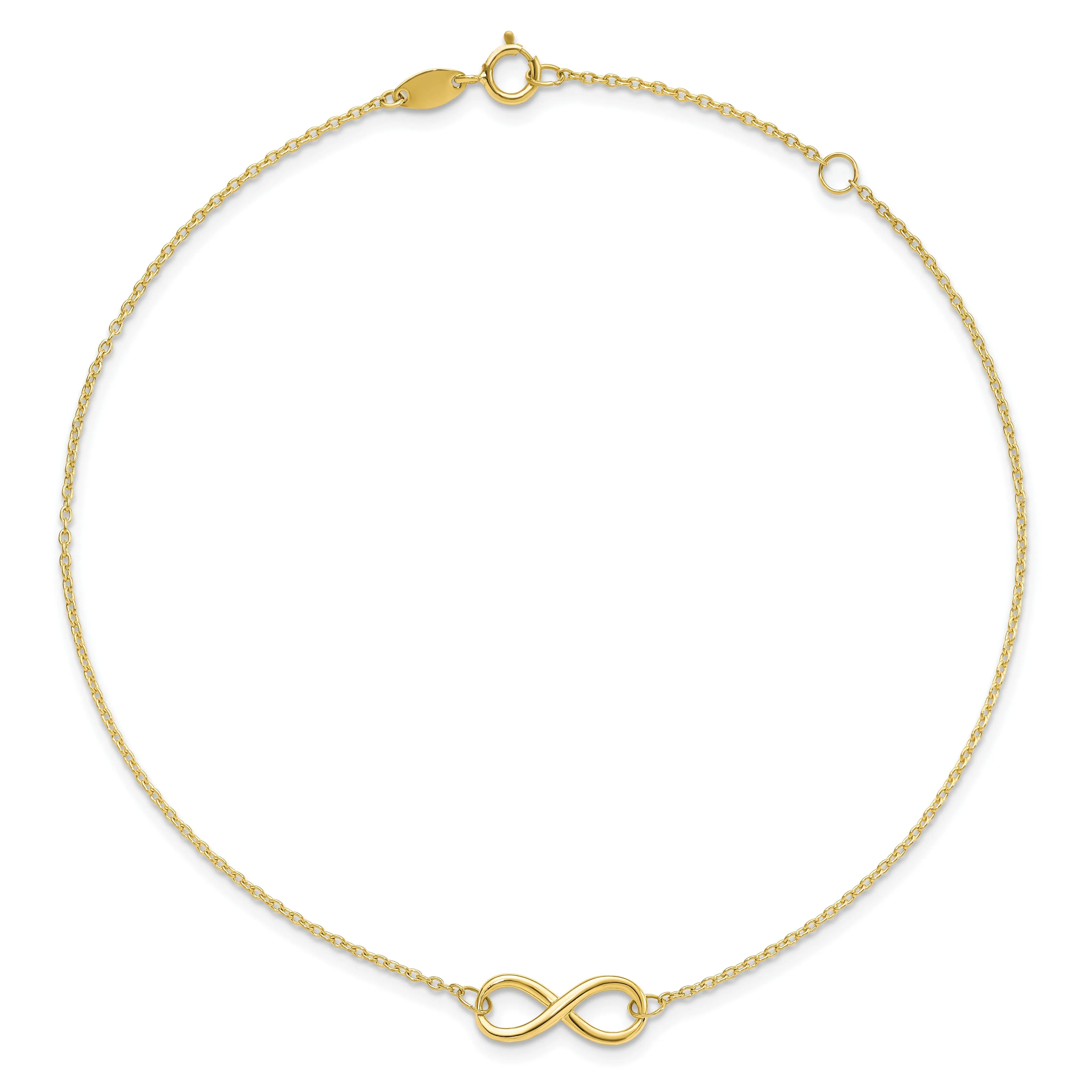 Leslie 10k Yellow Gold Polished Infinity Anklet