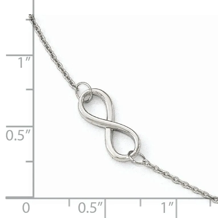 Leslie 14k White Gold Polished Infinity Anklet