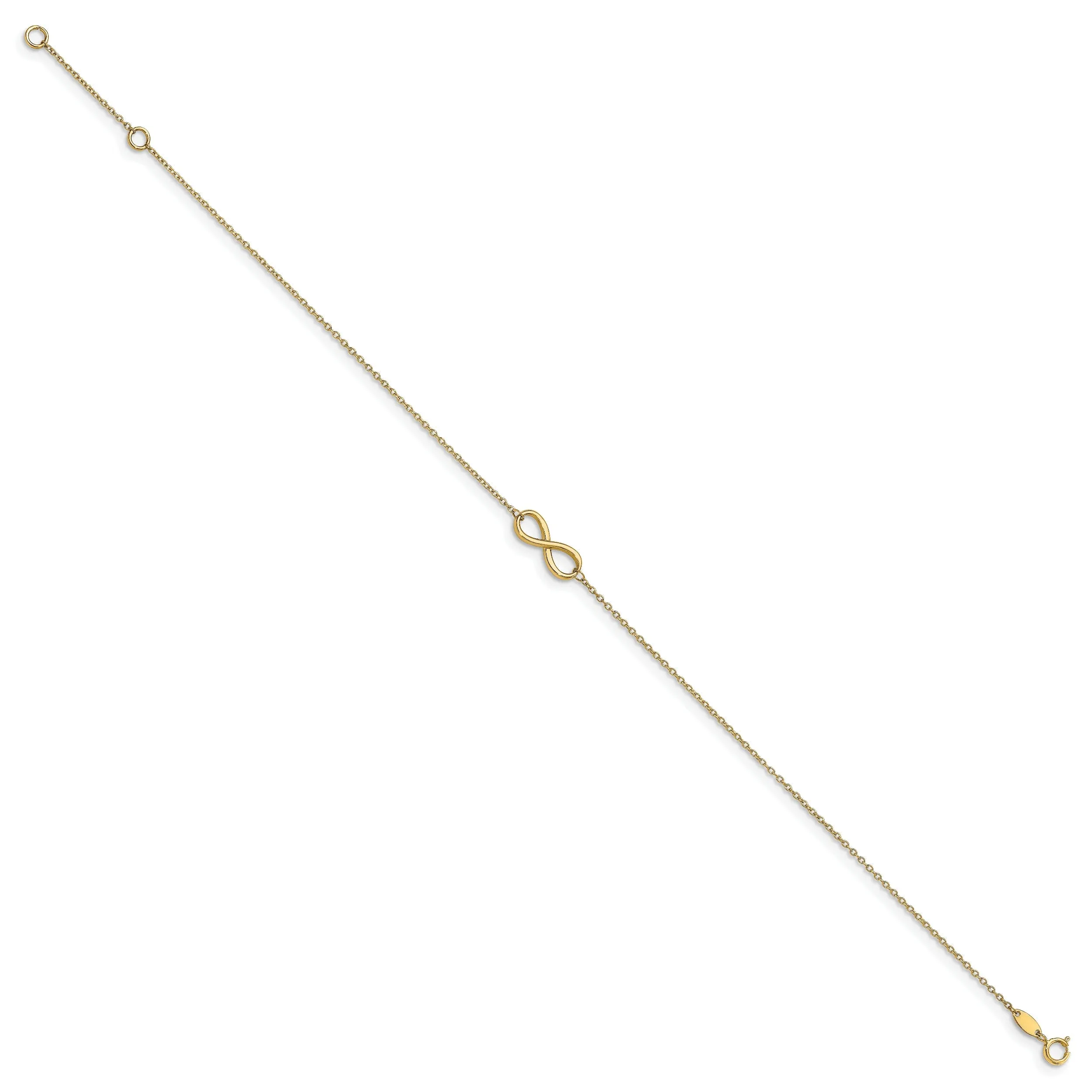 Leslie 14k Yellow Gold Polished Infinity Anklet