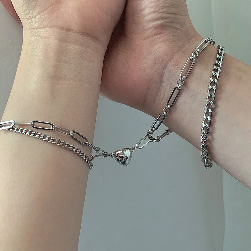 Magnetic Heart Couples Bracelet