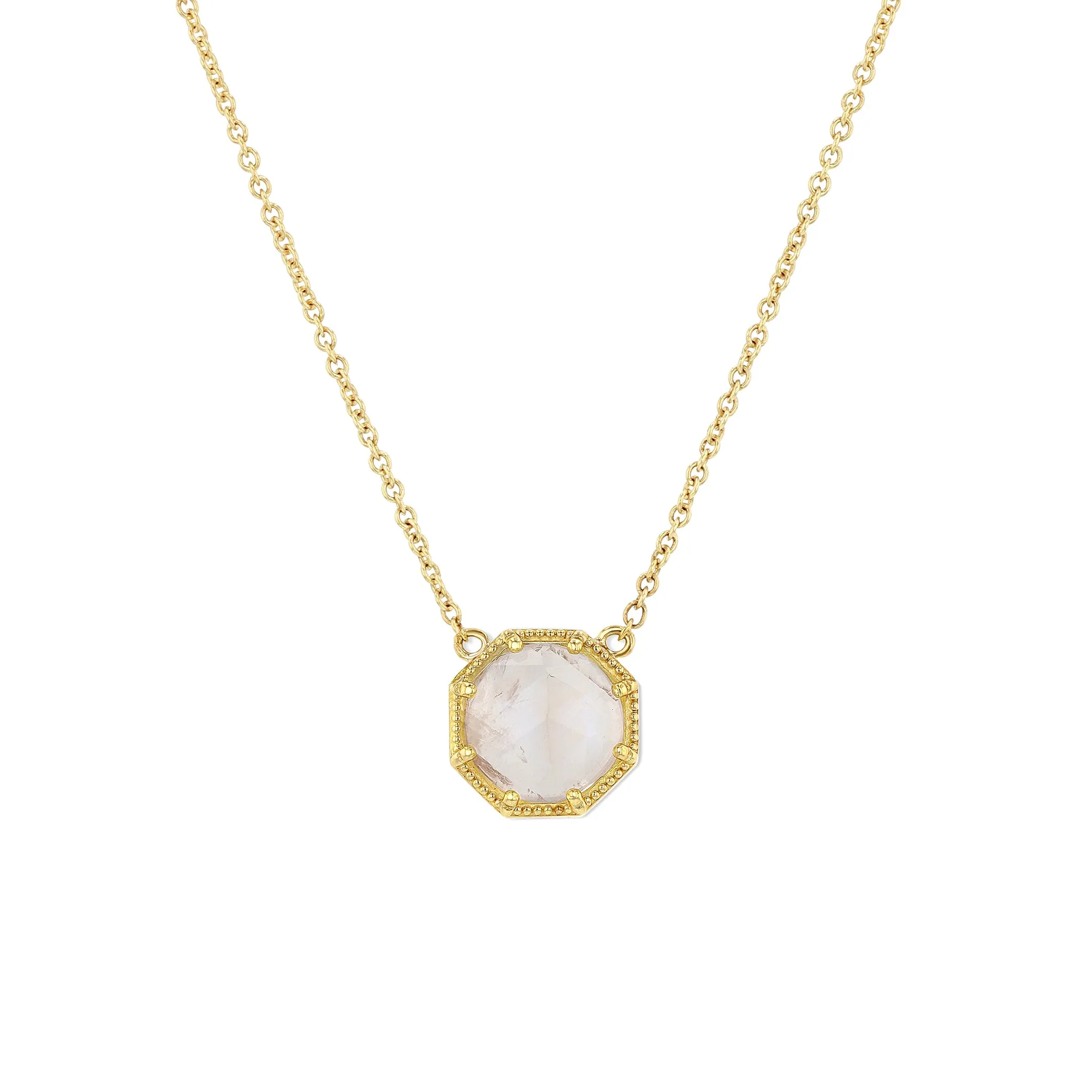 Maman Crown Bezel Moonstone Necklace