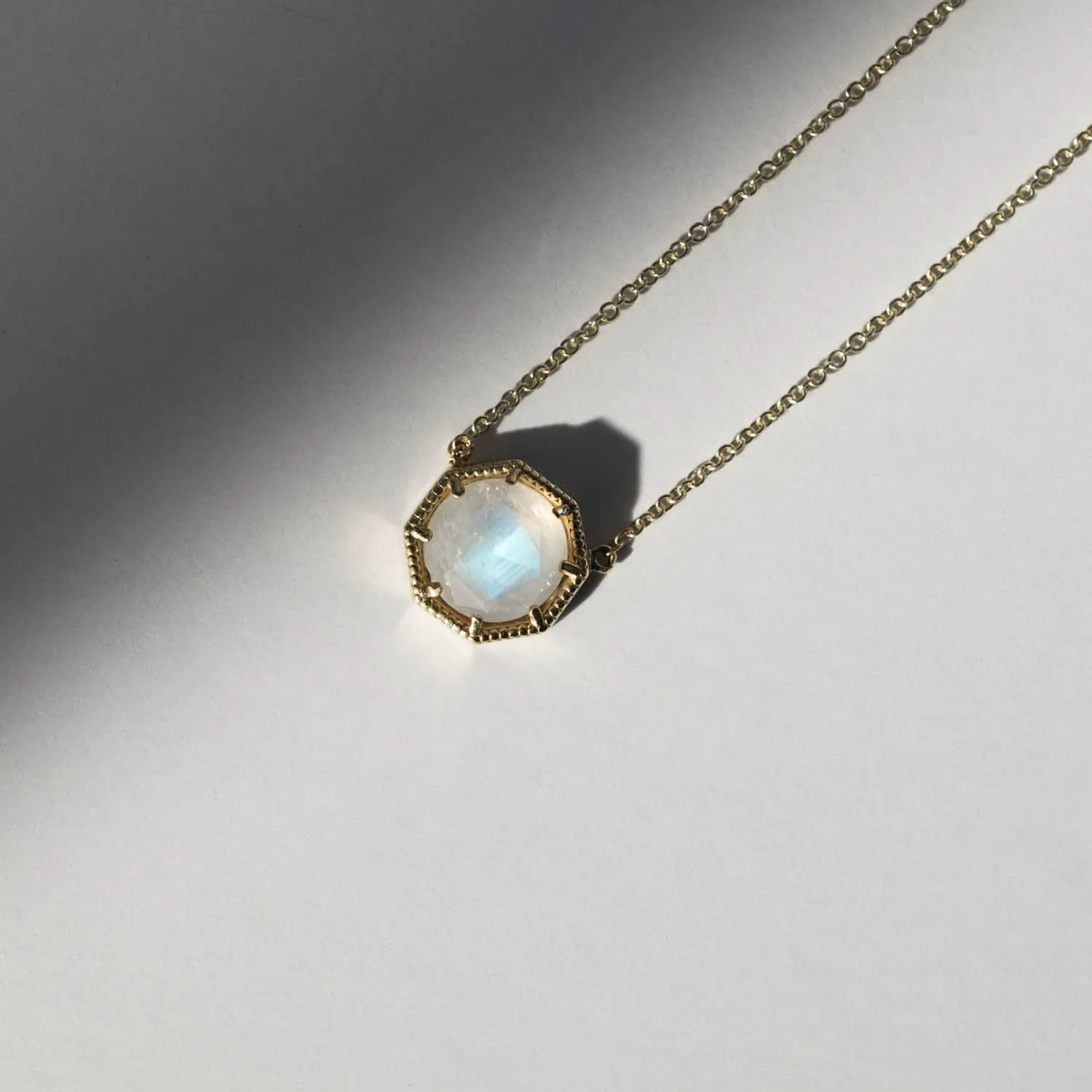 Maman Crown Bezel Moonstone Necklace