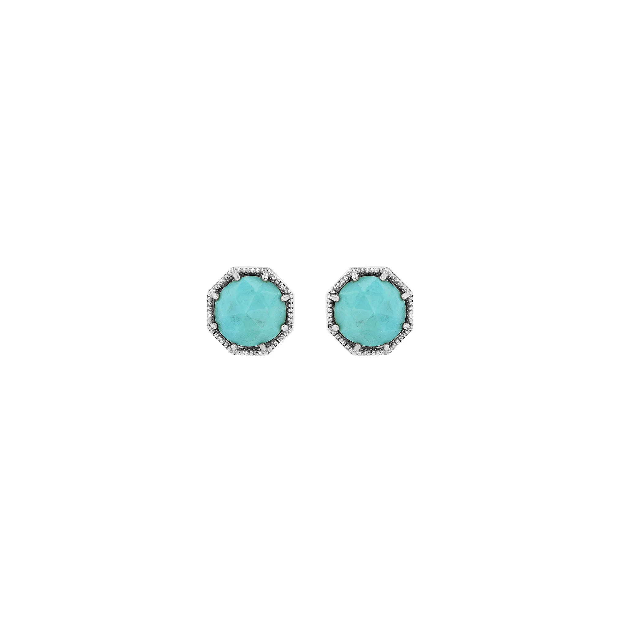 Maman Crown Bezel Turquoise Earrings