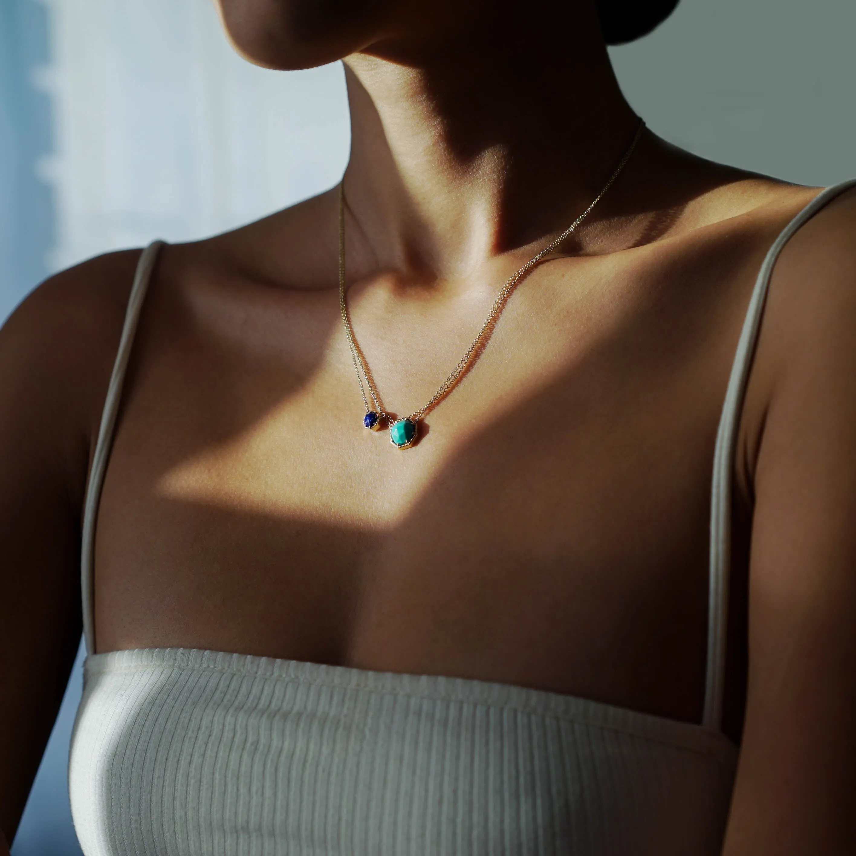 Maman Crown Bezel Turquoise Necklace