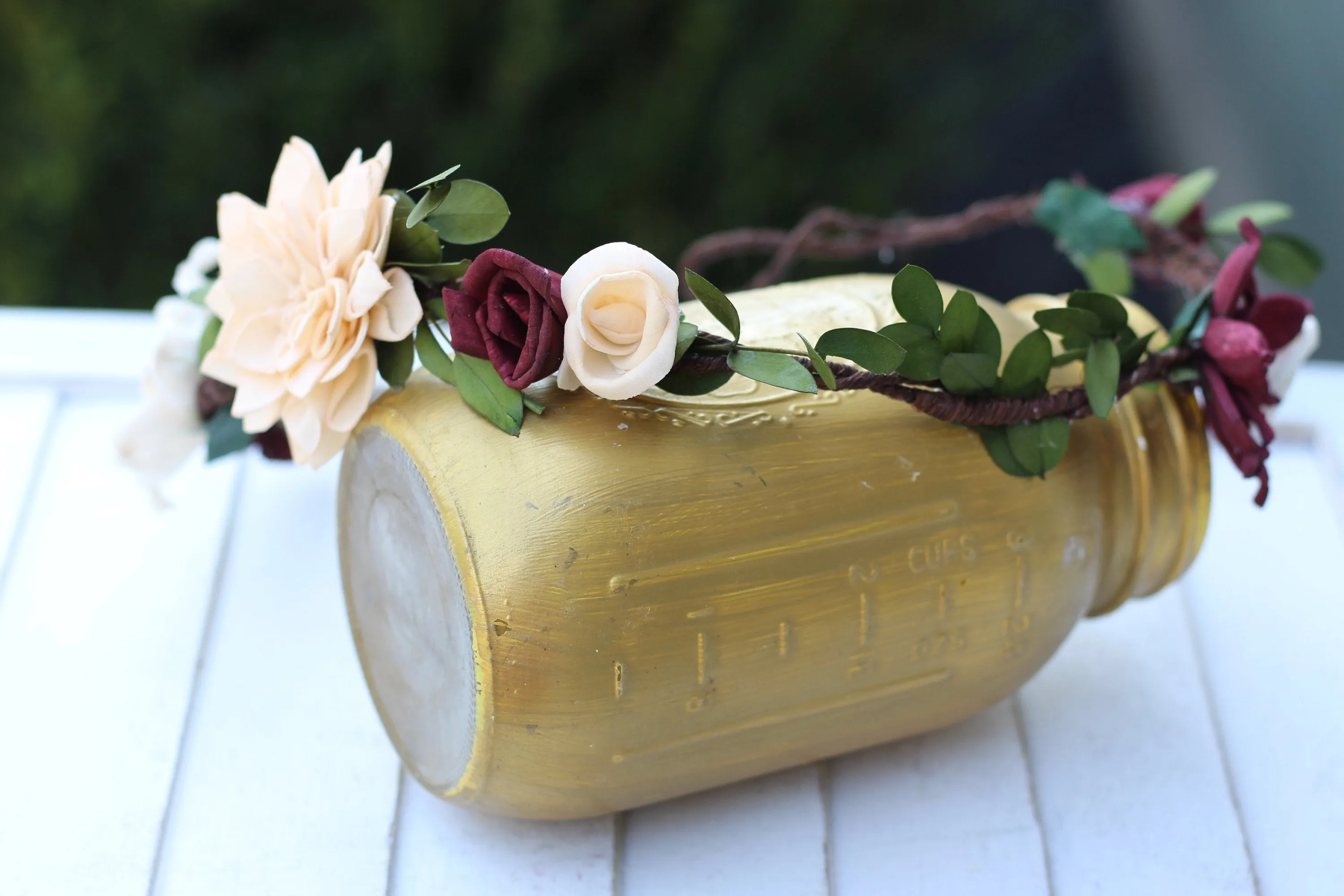 Marsala burgundy flower crown, Rustic Wedding, Country Wedding, Wedding Flowers, Bridal crown, sola flowers, wedding crown, hair flowers