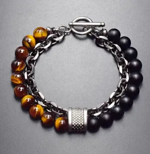 MEN'S CHAIN AND BEAD BRACELET