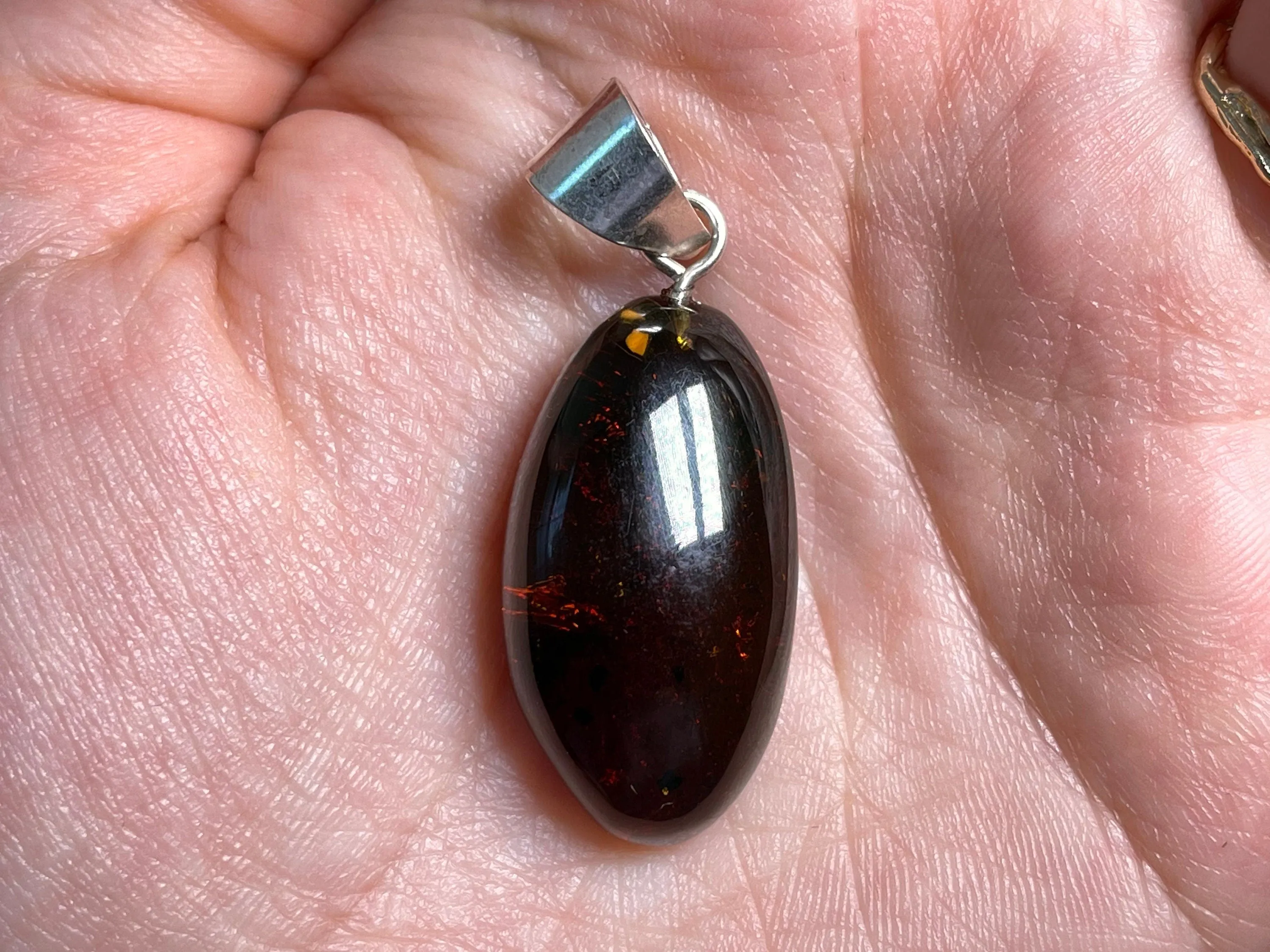 Mexican AMBER Crystal Pendant - Pendant Necklace, Handmade Jewelry, Healing Crystals and Stones, 48473