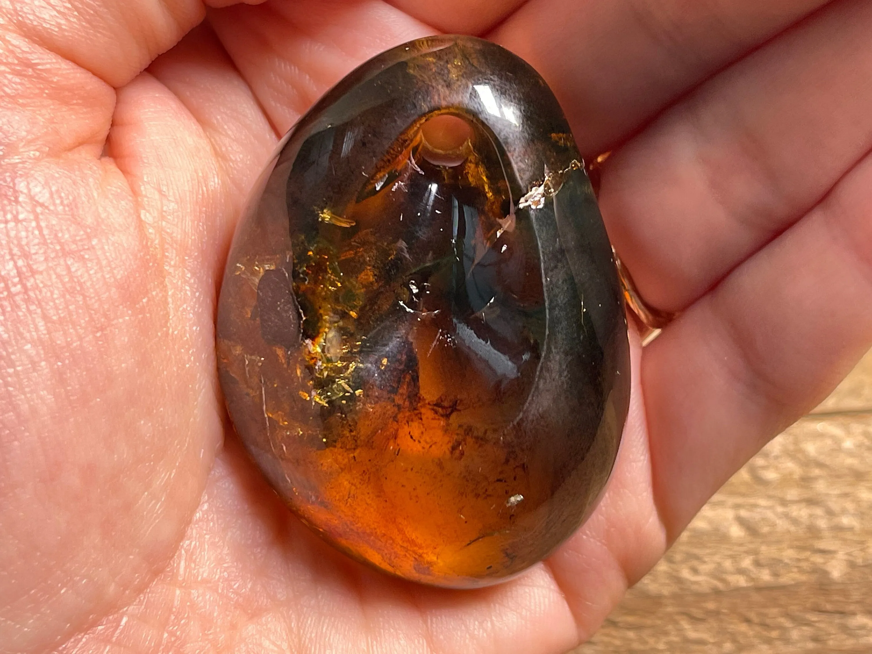 Mexican AMBER Crystal Pendant - Pendant Necklace, Handmade Jewelry, Healing Crystals and Stones, 48483