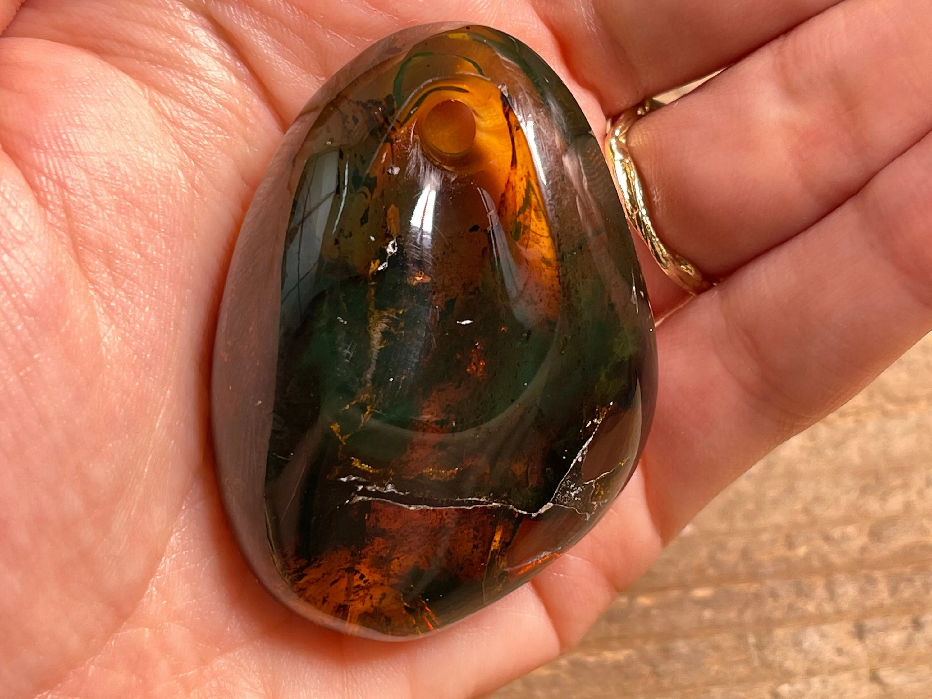 Mexican AMBER Crystal Pendant - Pendant Necklace, Handmade Jewelry, Healing Crystals and Stones, 48517