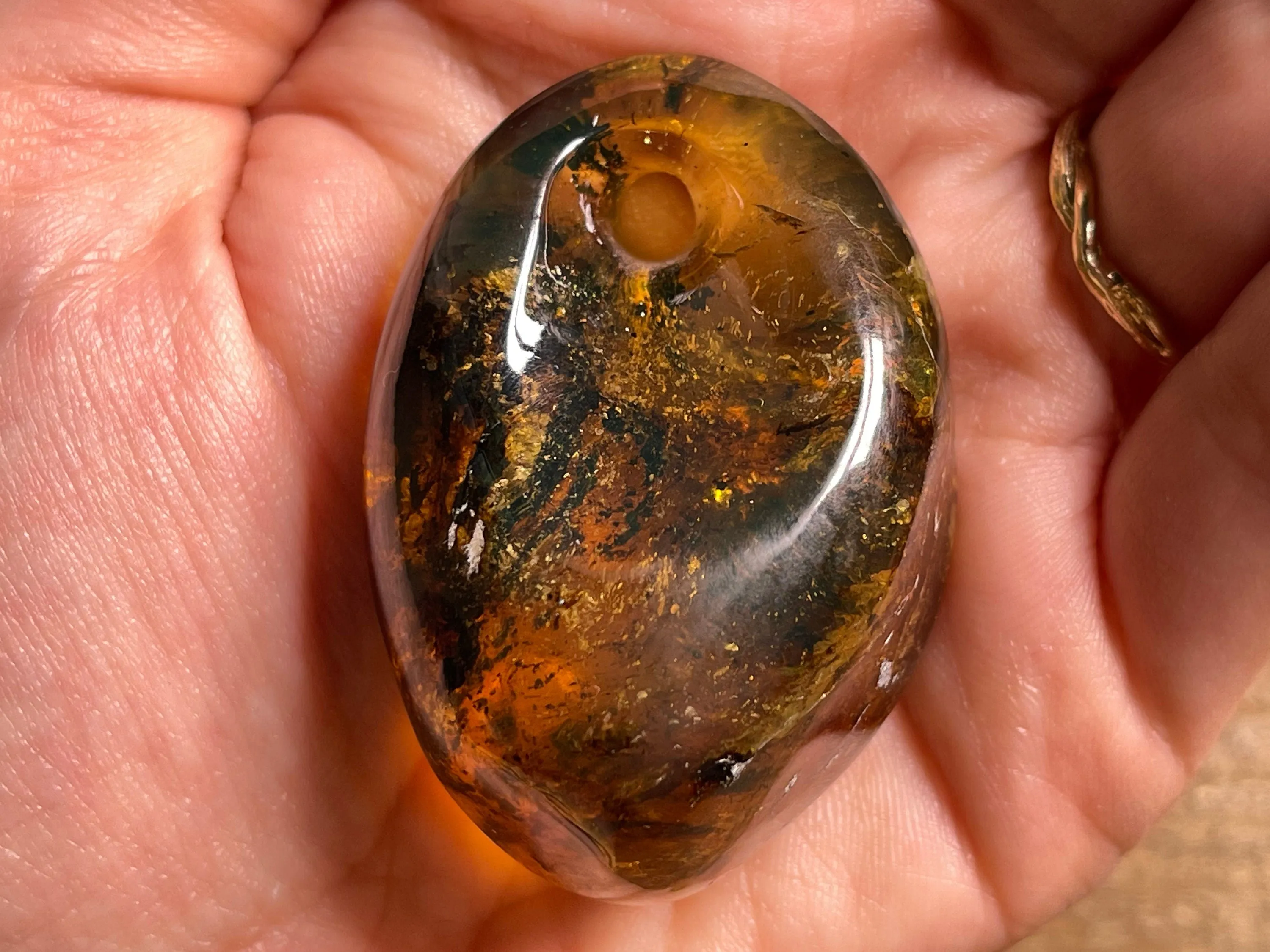 Mexican AMBER Crystal Pendant - Pendant Necklace, Handmade Jewelry, Healing Crystals and Stones, 48522