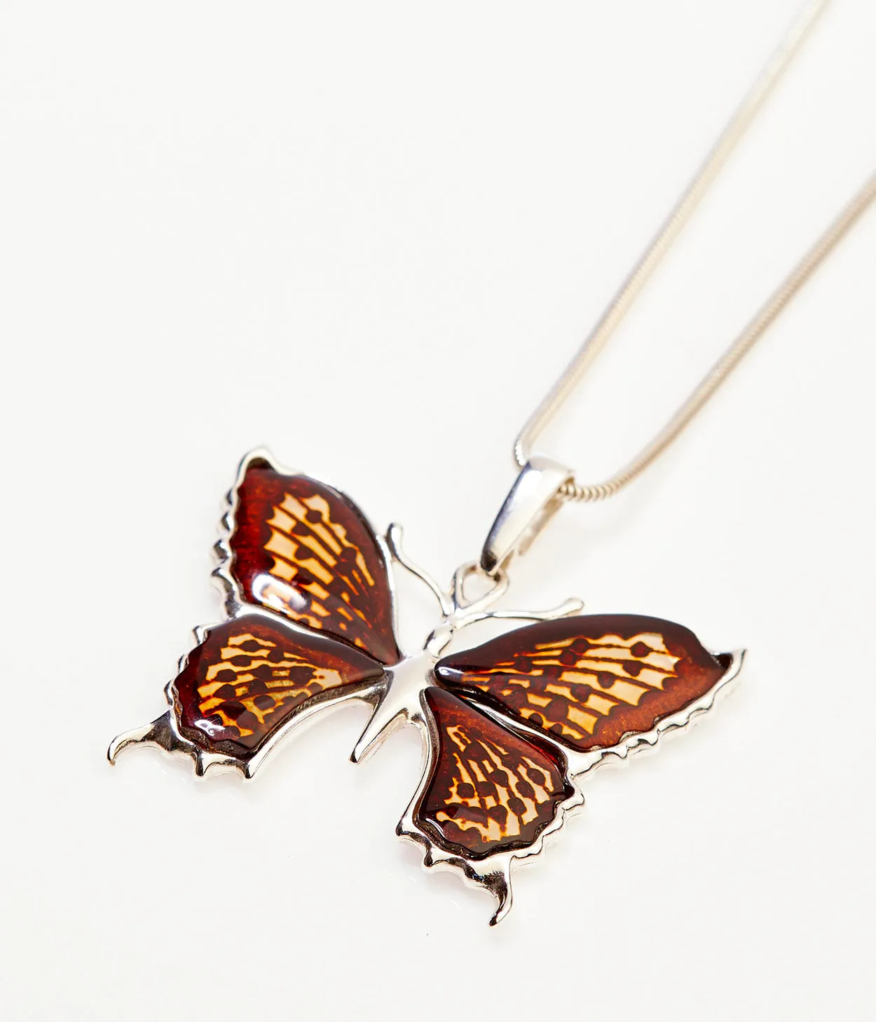 Monarch Butterfly Amber Pendant (Defective - Chipped)