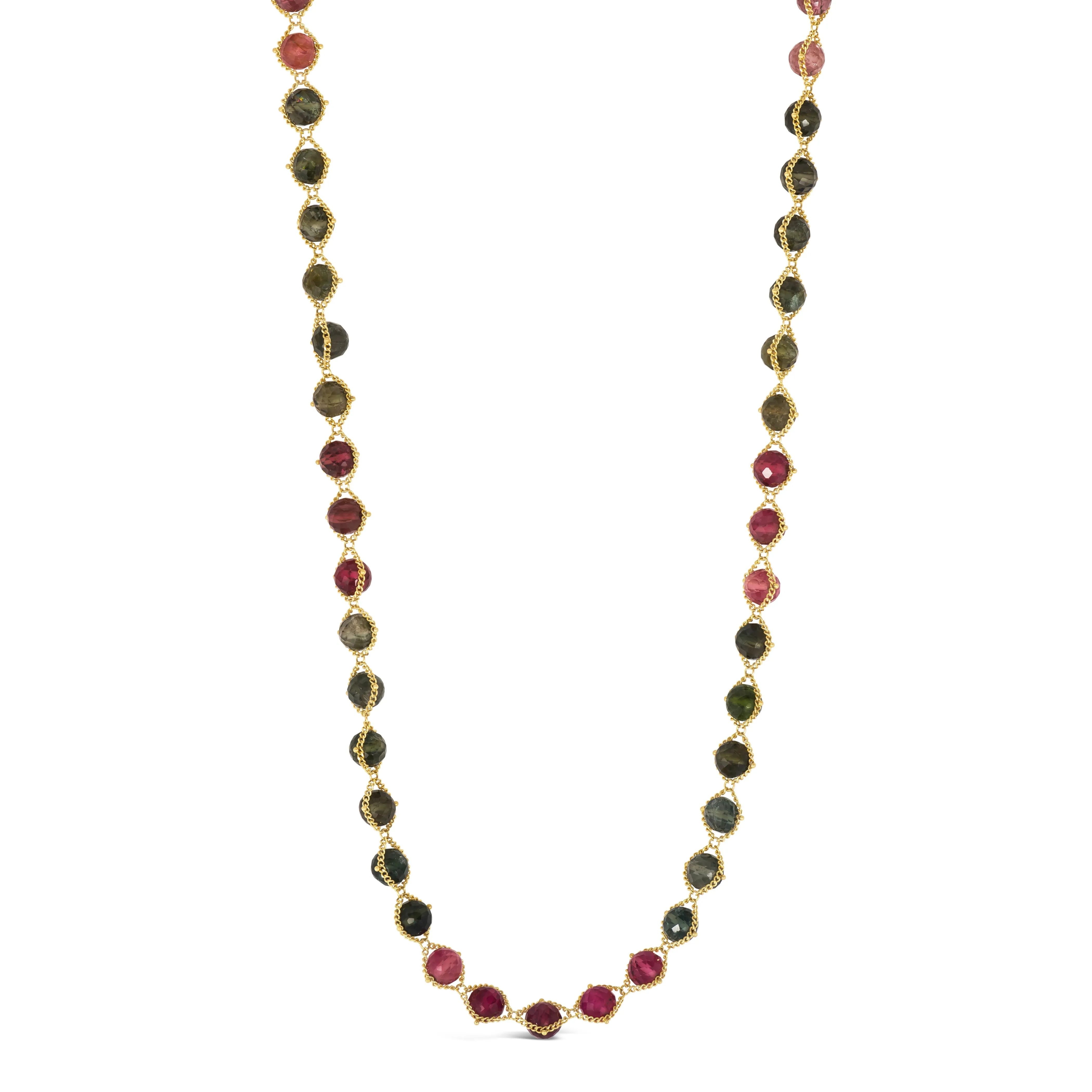 Multi-Colored Woven Tourmaline Necklace