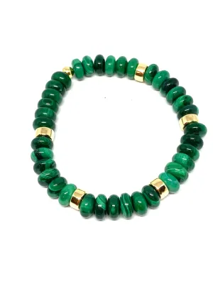 Nathan & Moe Malachite and Gold Bracelet