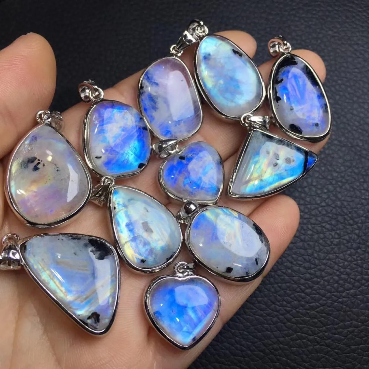 Natural Crystal Blue Moonstone Pendant