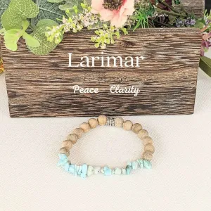 Natural Larimar Gemstone Chip Diffuser Bracelet-Peace & Clarity Bracelet