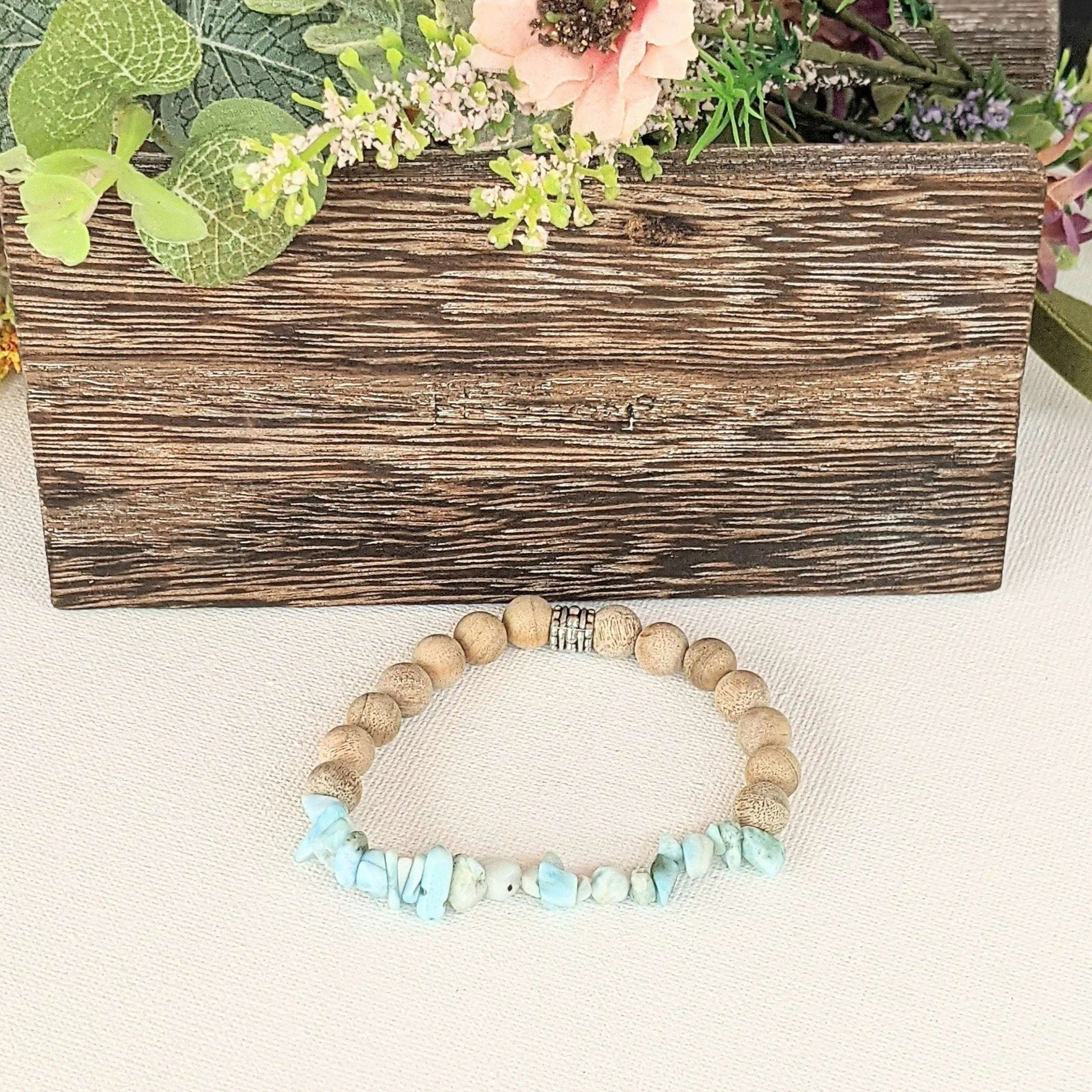 Natural Larimar Gemstone Chip Diffuser Bracelet-Peace & Clarity Bracelet