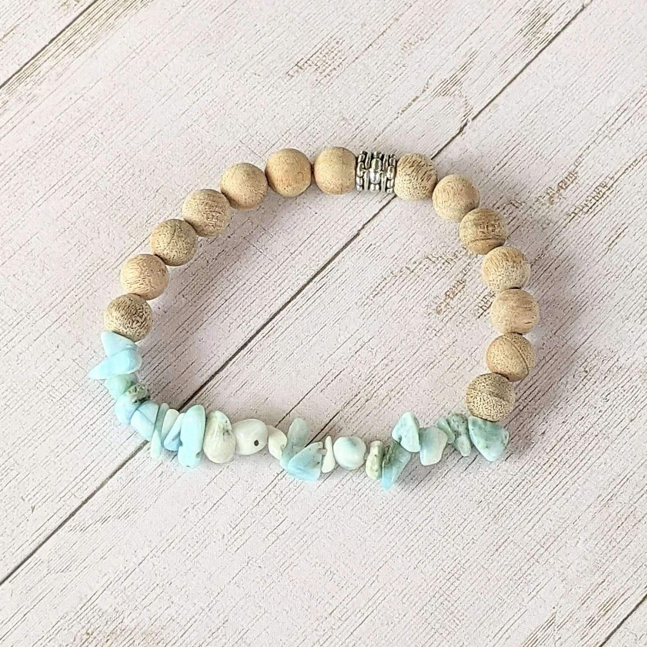 Natural Larimar Gemstone Chip Diffuser Bracelet-Peace & Clarity Bracelet