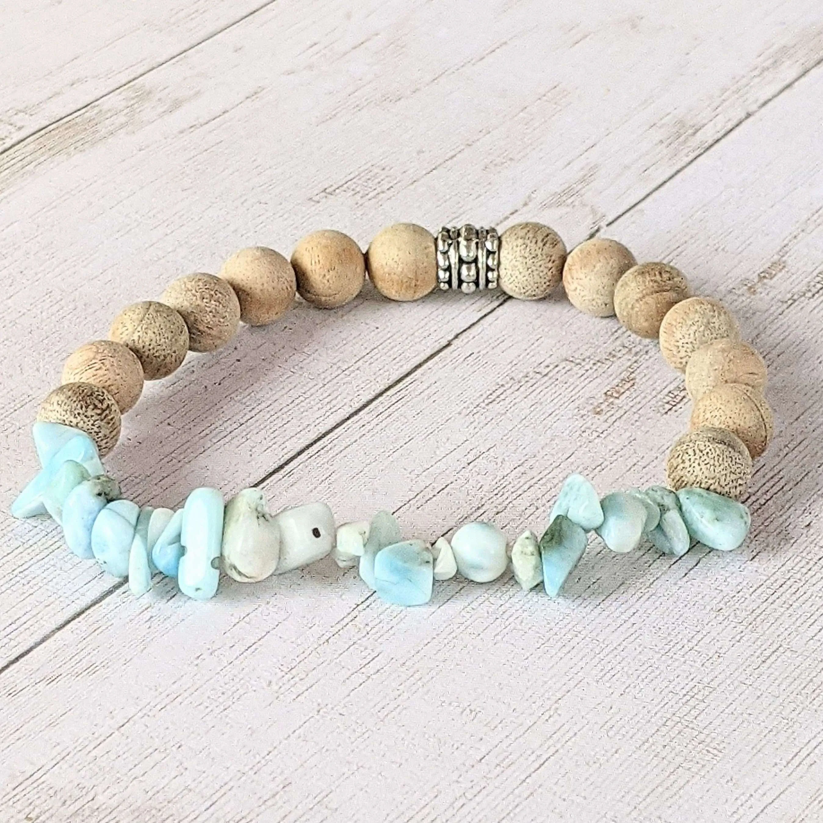 Natural Larimar Gemstone Chip Diffuser Bracelet-Peace & Clarity Bracelet