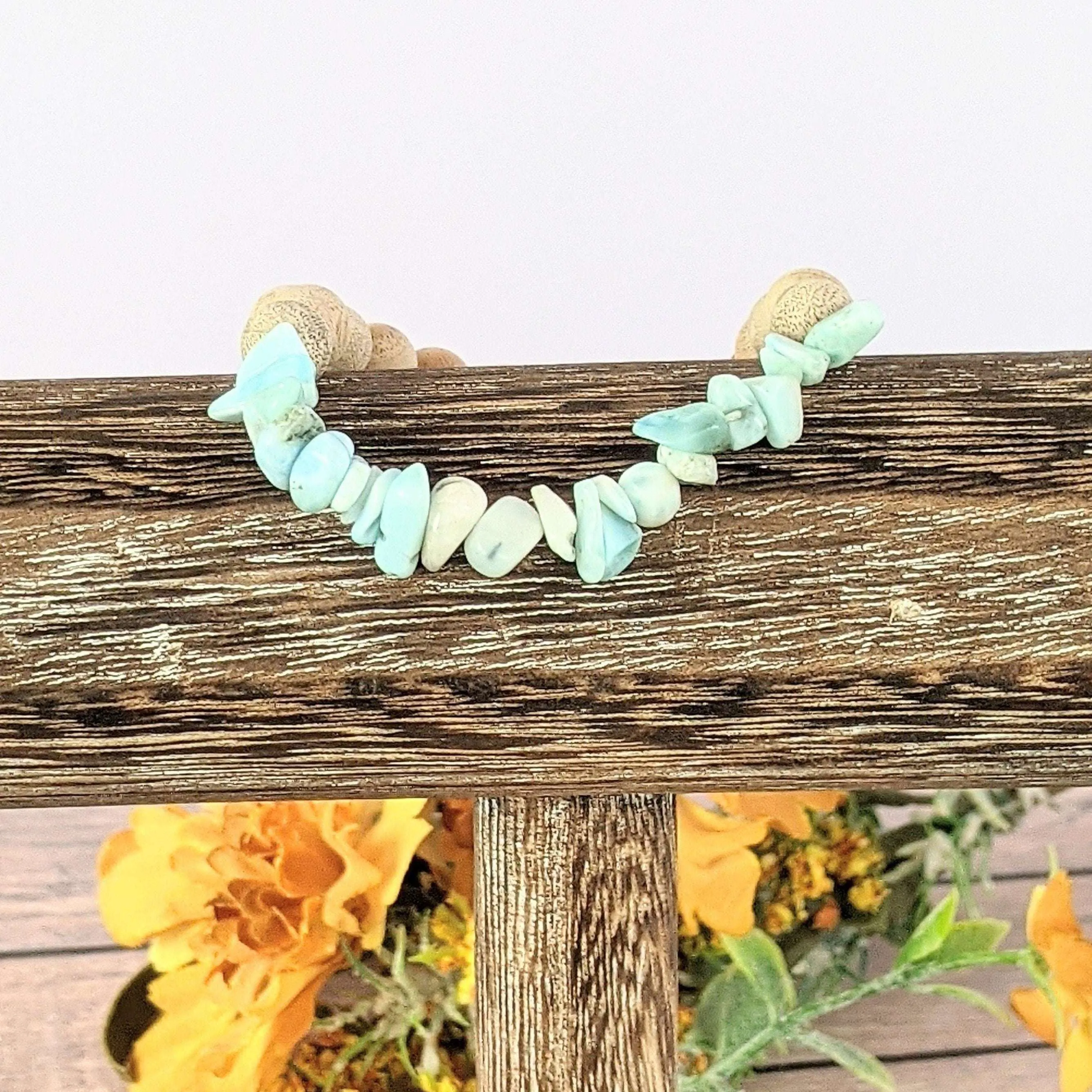 Natural Larimar Gemstone Chip Diffuser Bracelet-Peace & Clarity Bracelet