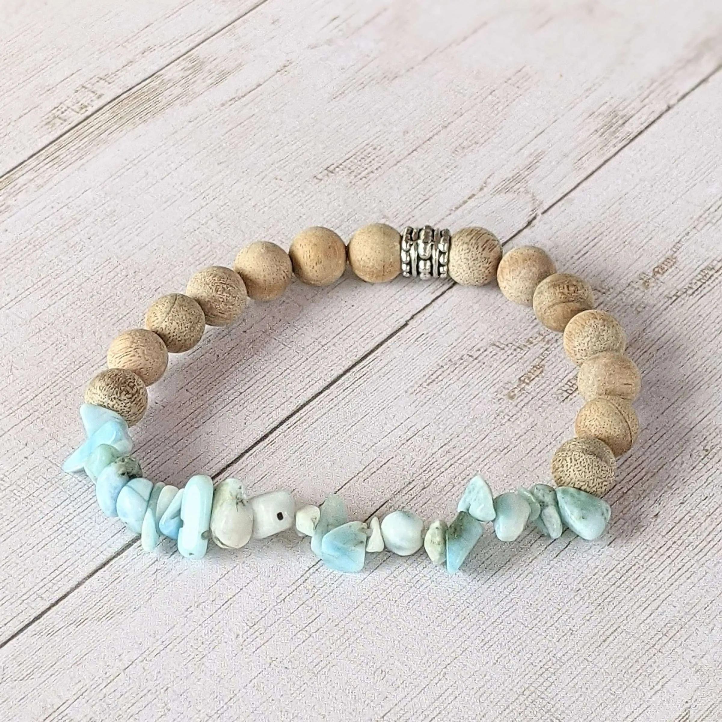 Natural Larimar Gemstone Chip Diffuser Bracelet-Peace & Clarity Bracelet