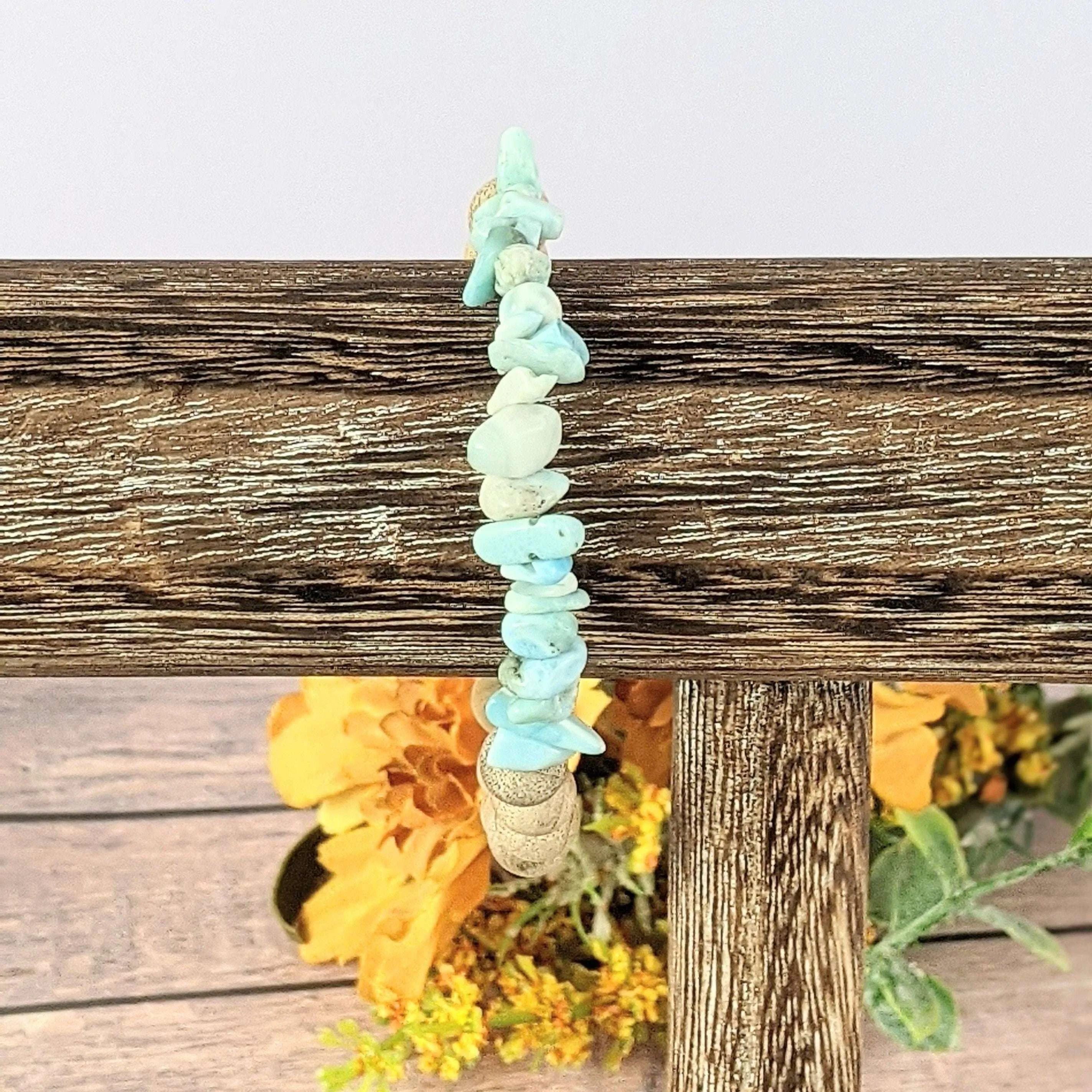 Natural Larimar Gemstone Chip Diffuser Bracelet-Peace & Clarity Bracelet